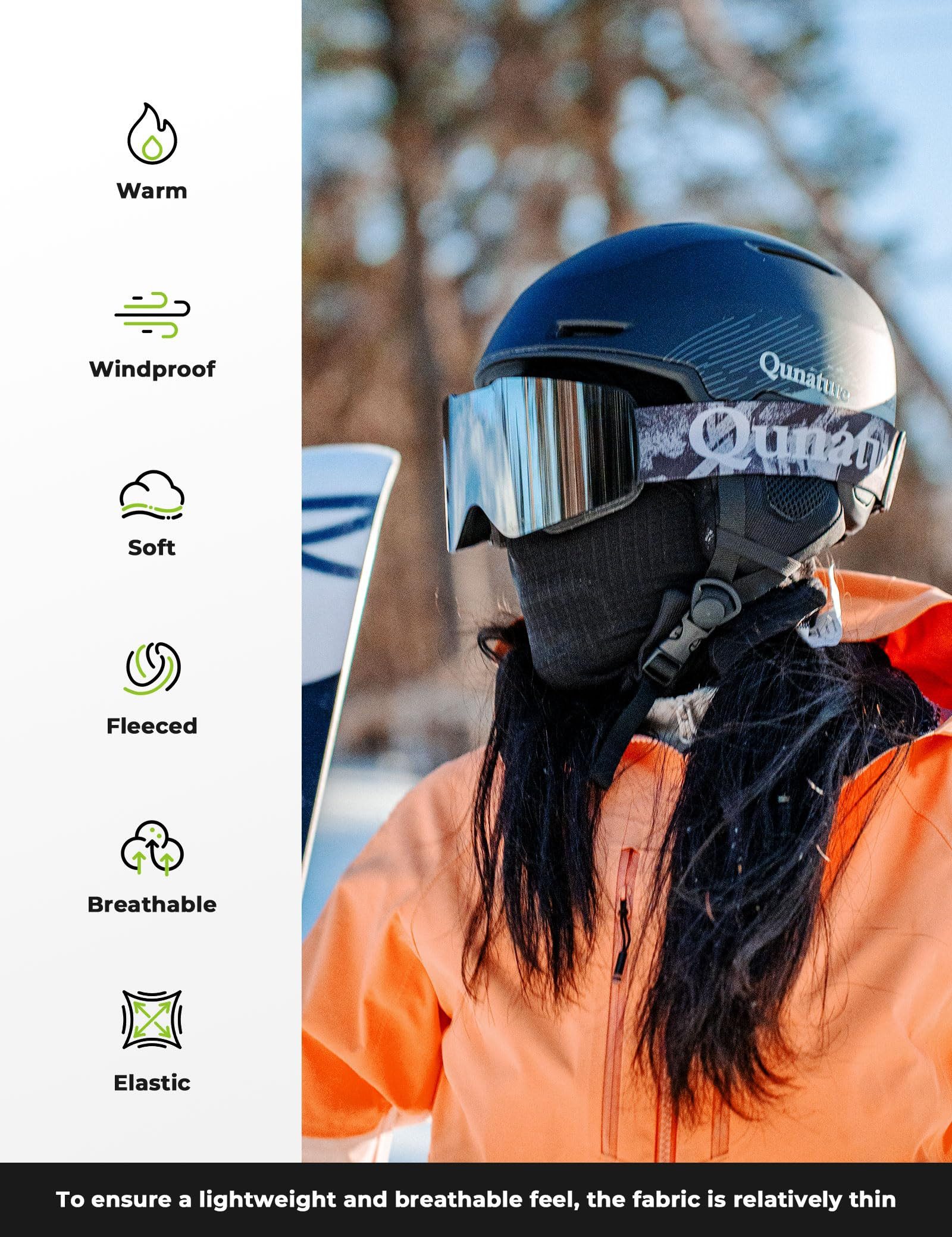 ROCKBROS Sturmhaube Warme Winddichte Atmungsaktive Sturmmaske Damen/Herren (1-St) Gesichtsmaske für Outdoor Sports Skifahren, Radfahren