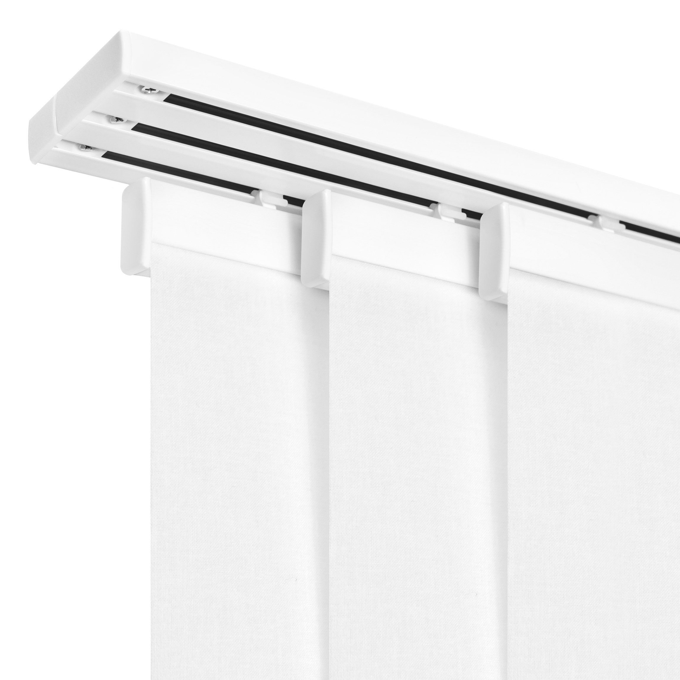 Bilderdepot24 Schiebegardine modern Flächenvorhang blickdicht Nadelwald im Nebel (3 St), halbtransparent, Wohnzimmer große Flächengardine lichtdurchlässig für Klemm-System