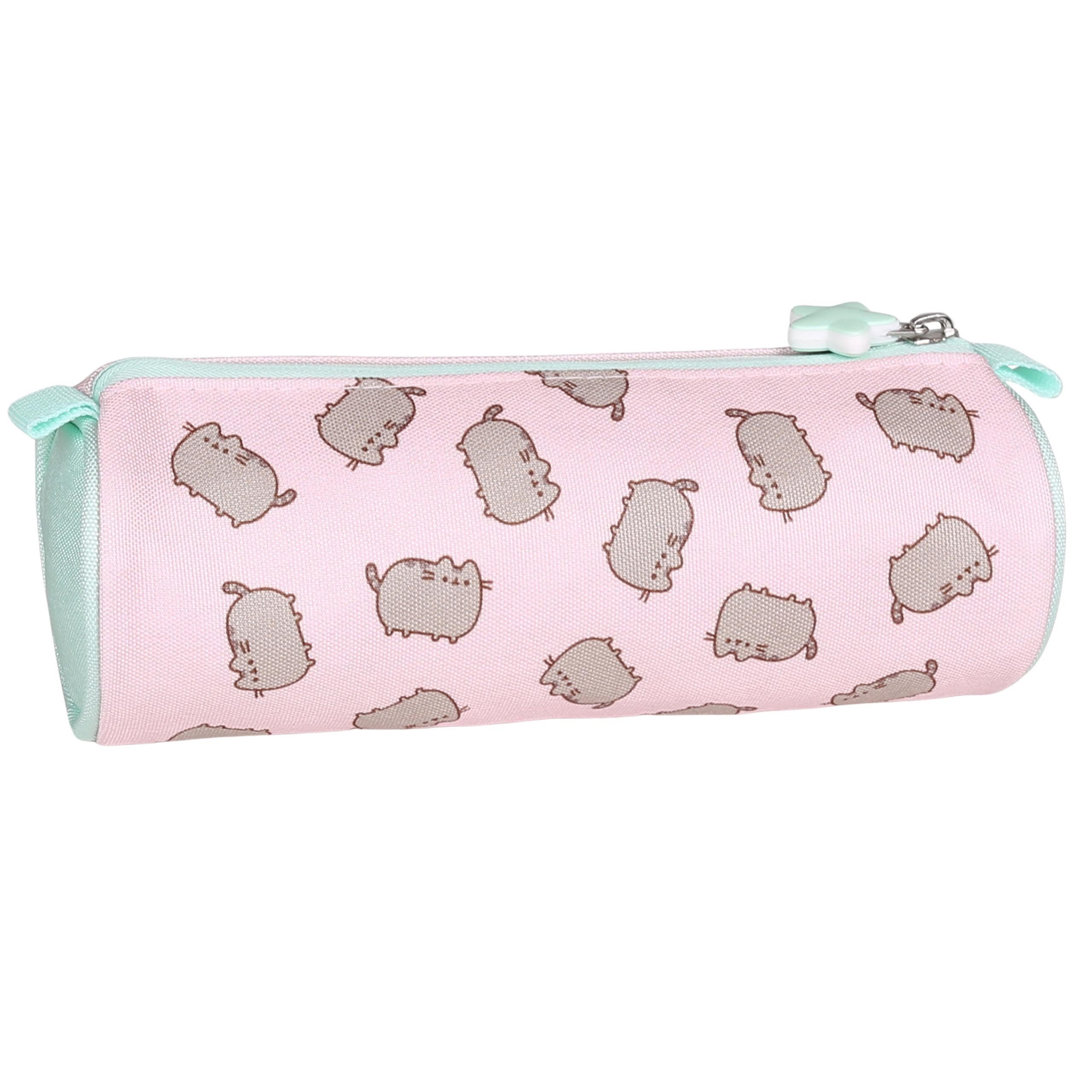 Pusheen Federmäppchen Pusheen Mäppchen rosa für Mädchen, rund, Etui 22x8x8cm