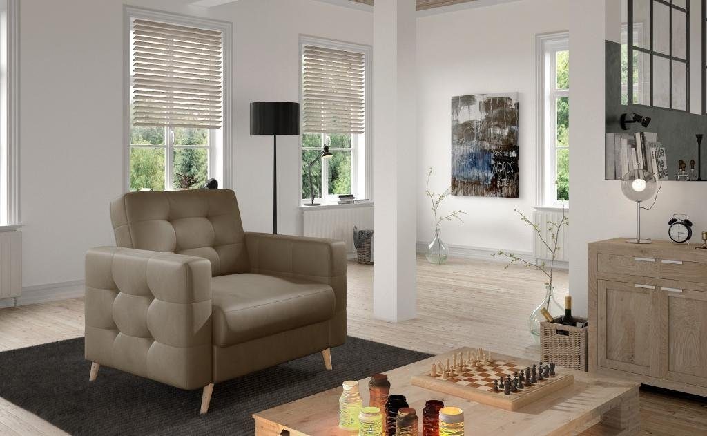 JVmoebel Relaxsessel Sessel Stuhl Esszimmer Fernseh Lounge Sitz Grün Modern Design Braun
