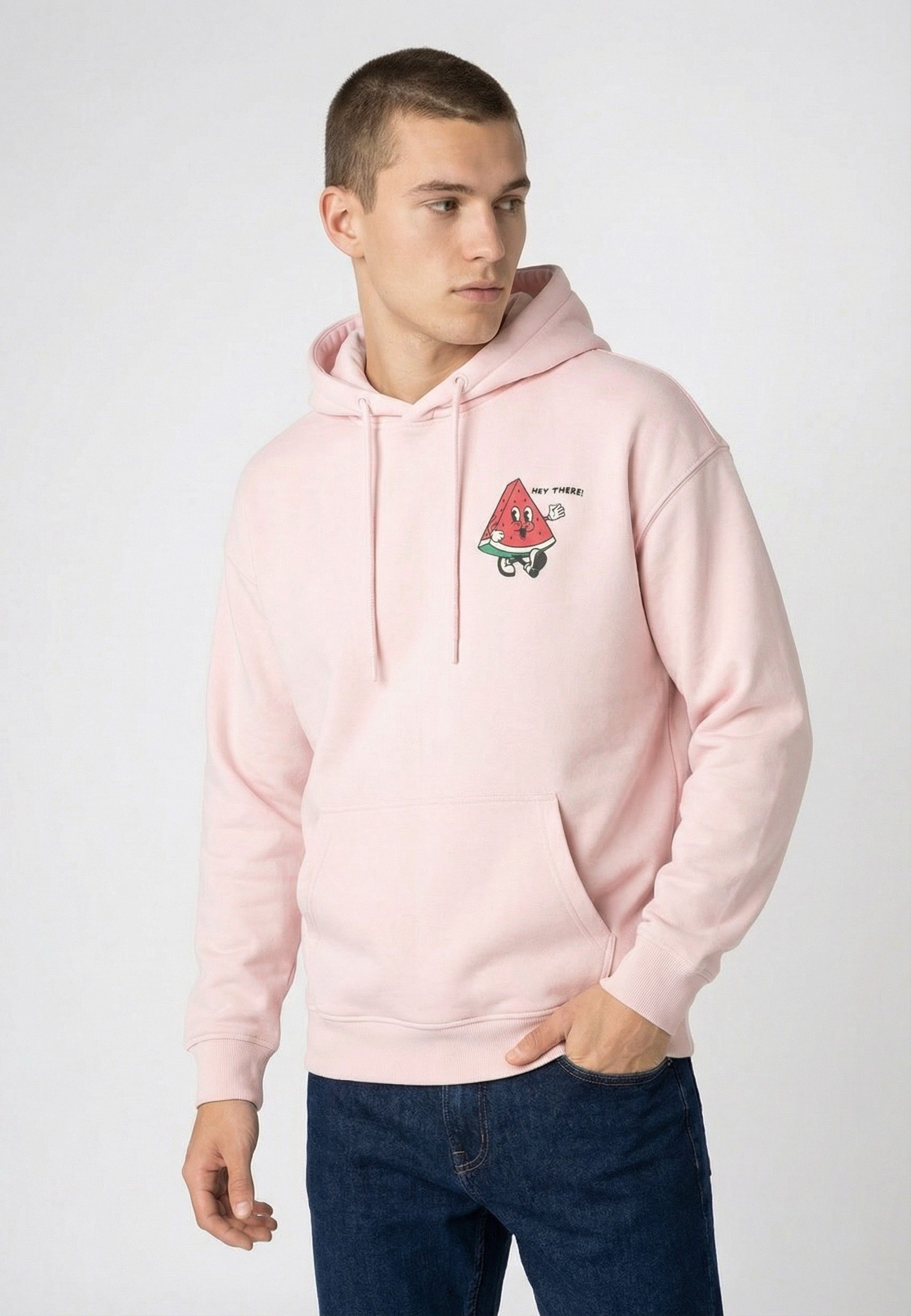SUBLEVEL Hoodie Herren Kapuzenpullover mit verspielten Prints Sweater, Kapuzensweatshirt mit Kängurutasche, mit Kapuze