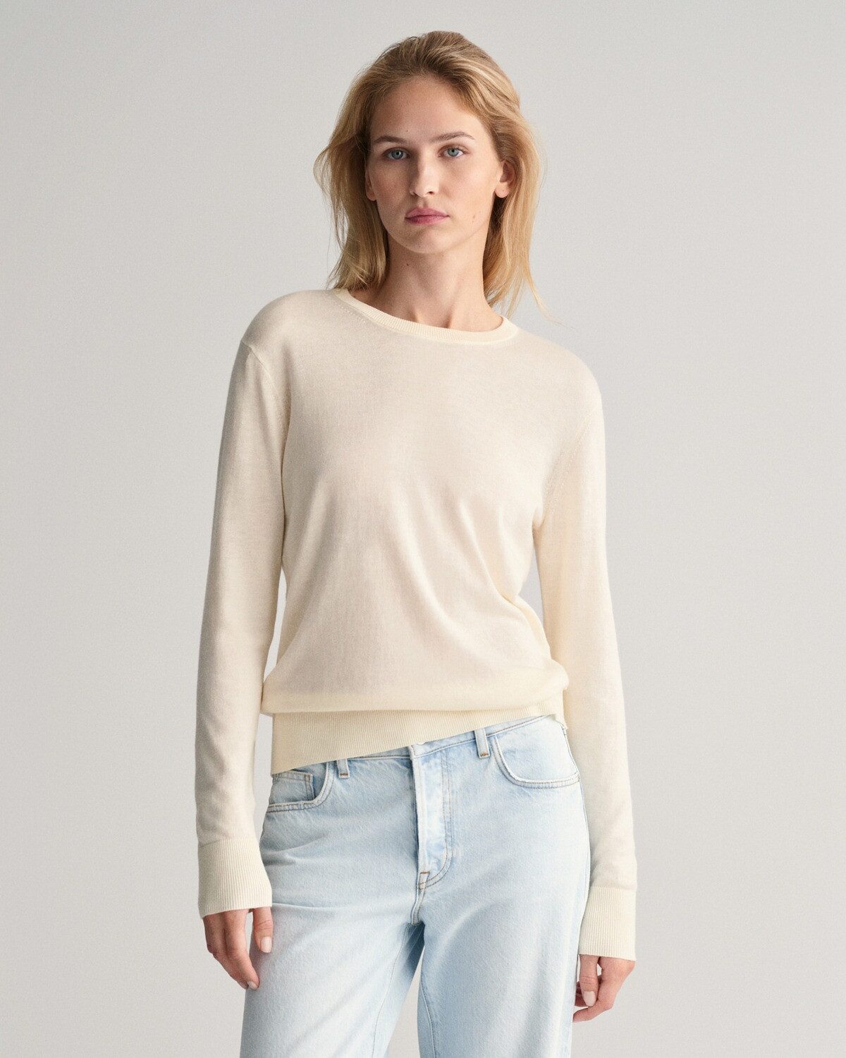 Gant Strickpullover Feinstrick-Rundhalspullover günstig online kaufen