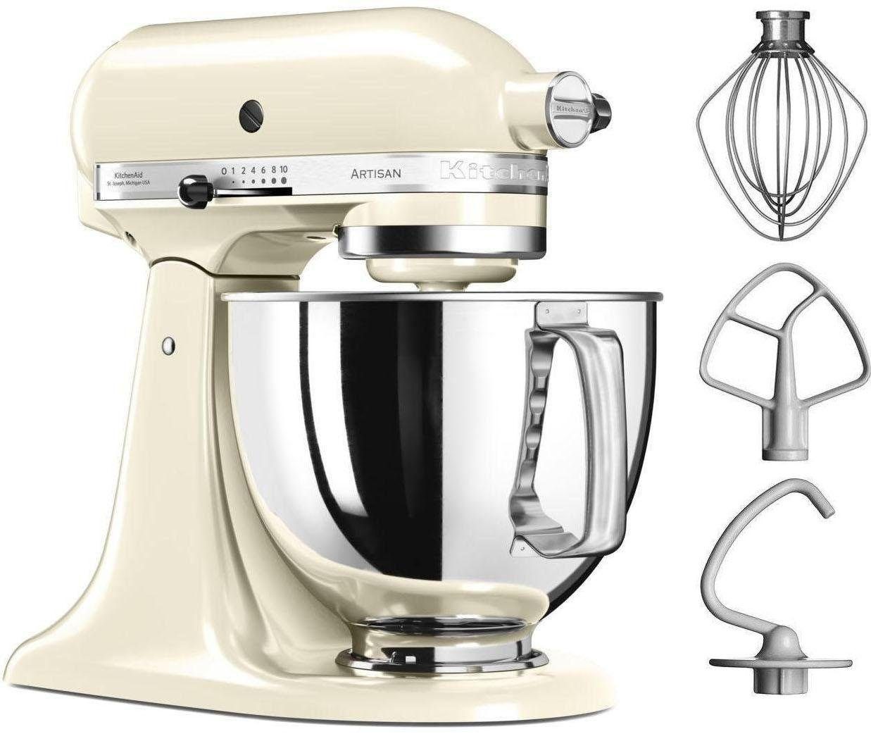 KitchenAid Küchenmaschine Artisan 5KSM125EAC, 300 W, 4,8 l Schüssel, creme