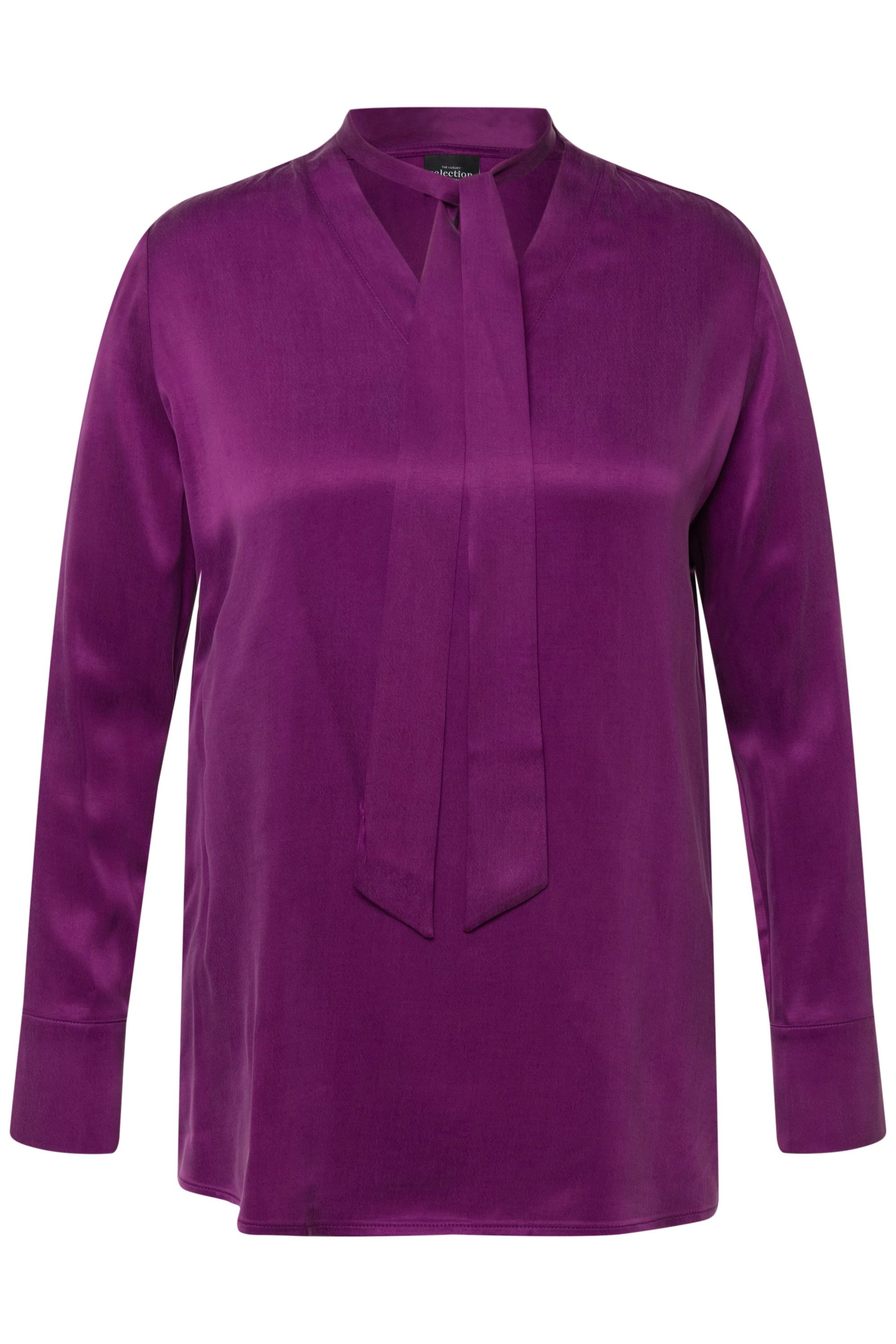 Ulla Popken Longbluse Cuprobluse Schluppe V-Ausschnitt günstig online kaufen