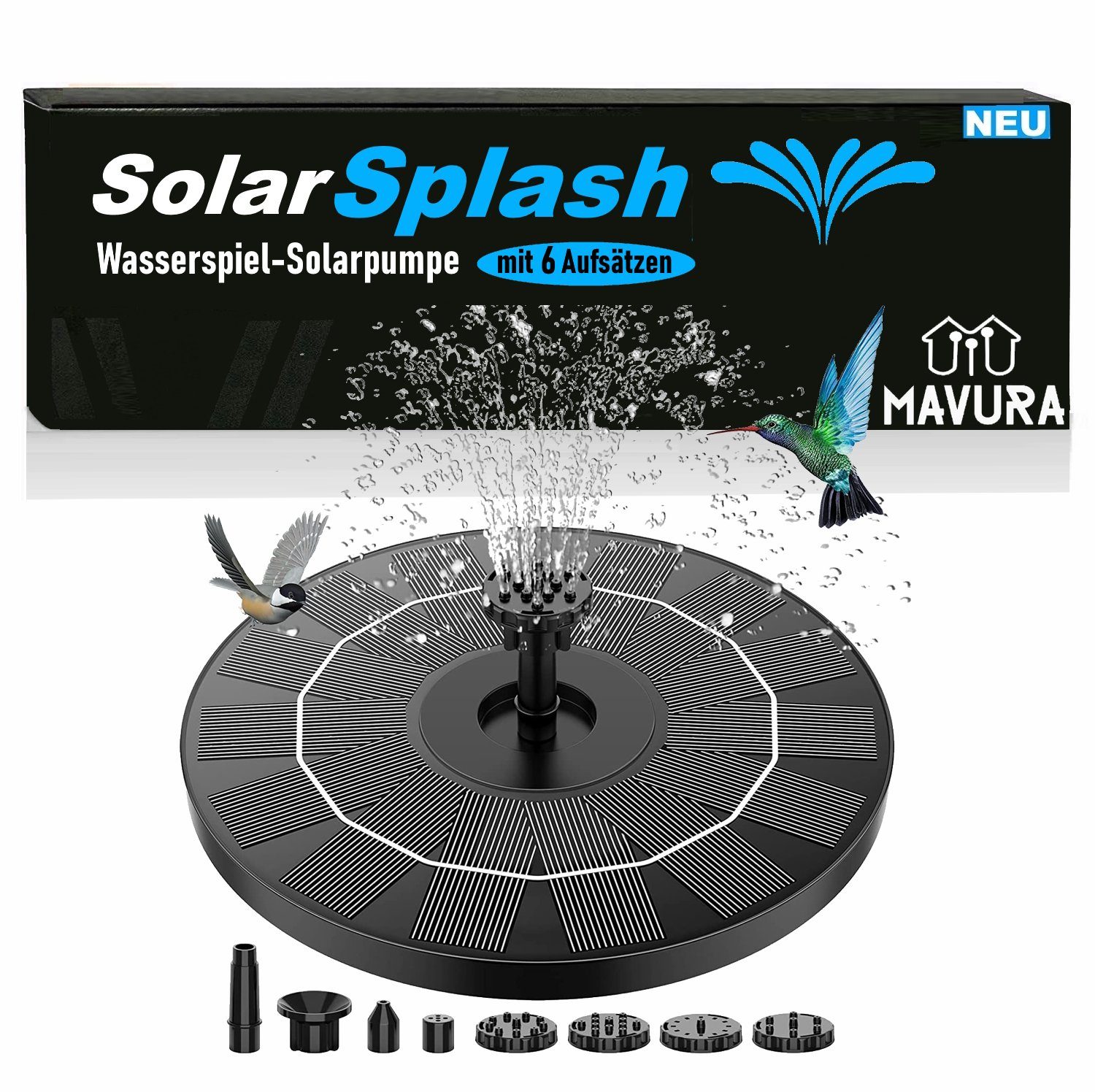 MAVURA Solarpumpe SolarSplash Solar Springbrunnen Wasserspiel günstig online kaufen