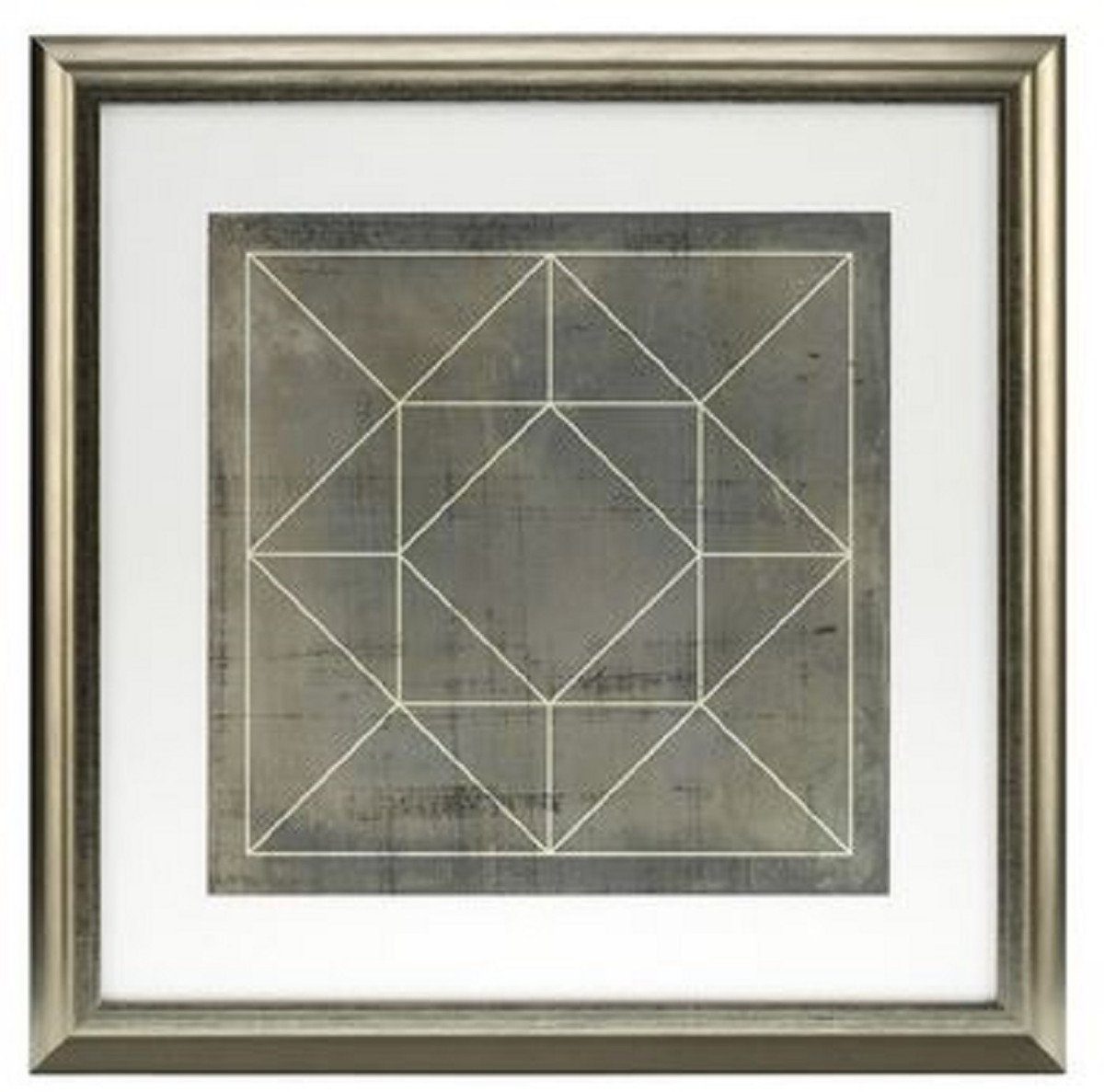 57 Wanddeko Set Holzrahmen geometrische Formen Padrino / cm Bilder Grau x Casa Blaupausen mit - Luxus Bilderrahmen 57 - Gold H.