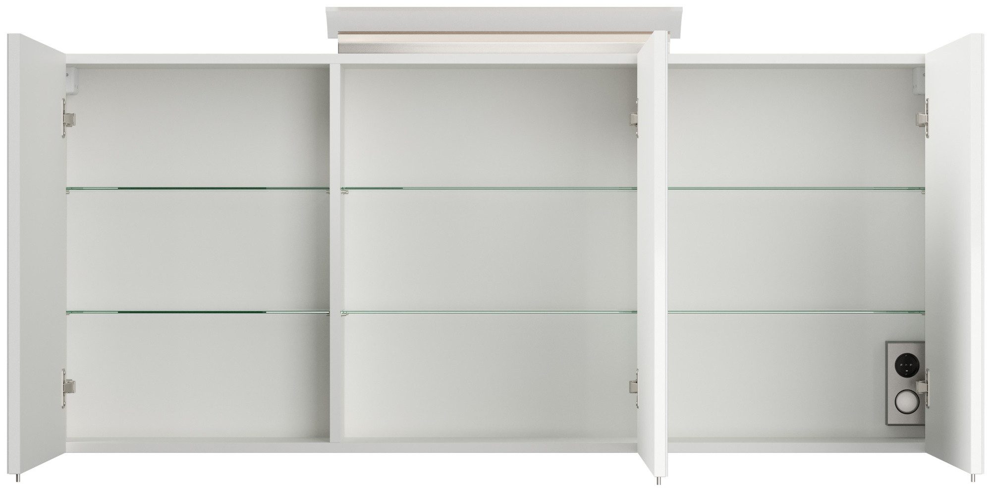 Magnolia Home Waschtisch Badmöbelset Roma XL 2-teilig mit Spiegelschrank weiss hochglanz – Bild 5 von 5