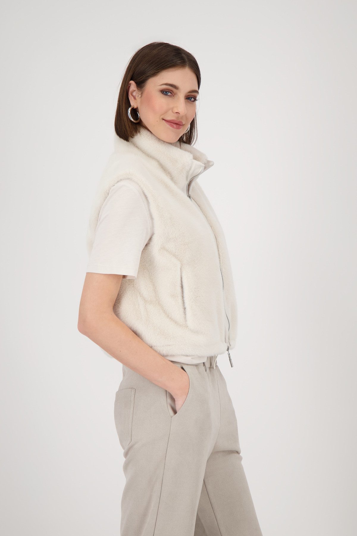 Monari Fellimitatweste Weste fake fur Mit günstig online kaufen