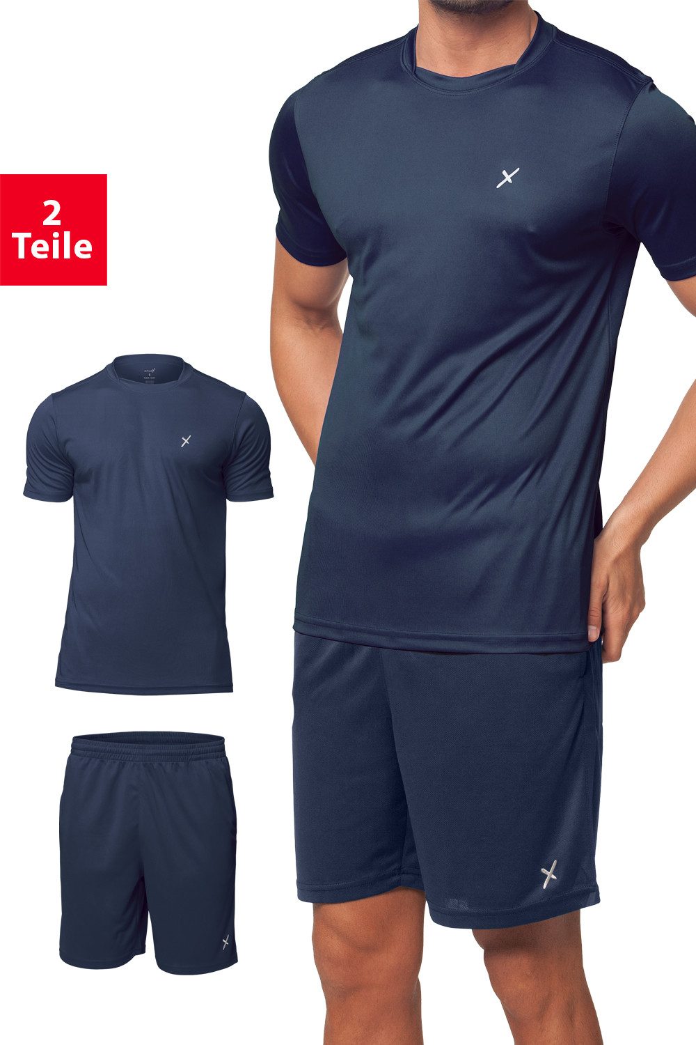 CFLEX Trainingsshirt Herren Sport-Set (2-teilig) - T-Shirt & Shorts - Sportswear Collection