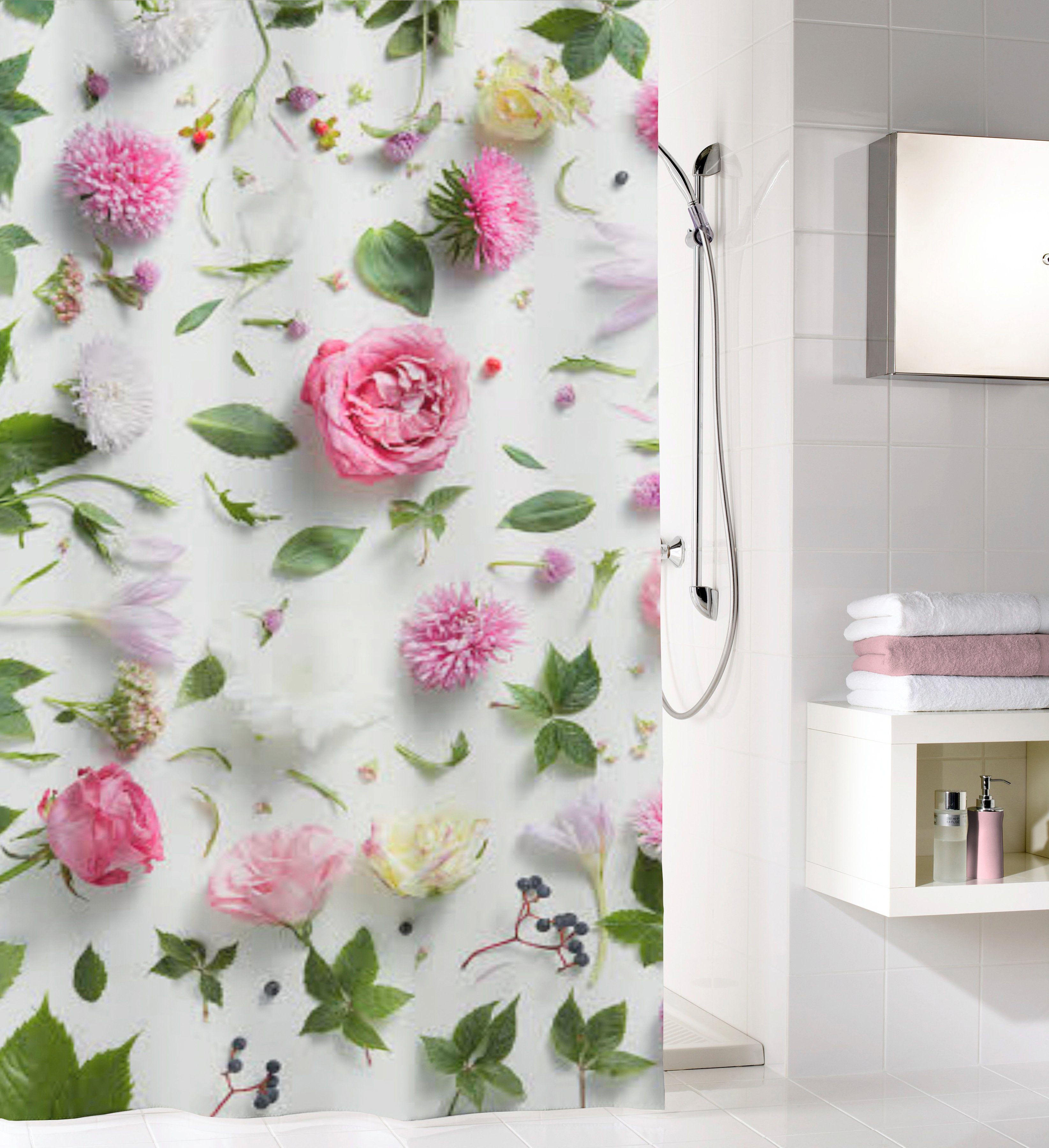 Kleine Wolke Duschvorhang Rosalie Breite 180 cm, mit Beschwerungsband