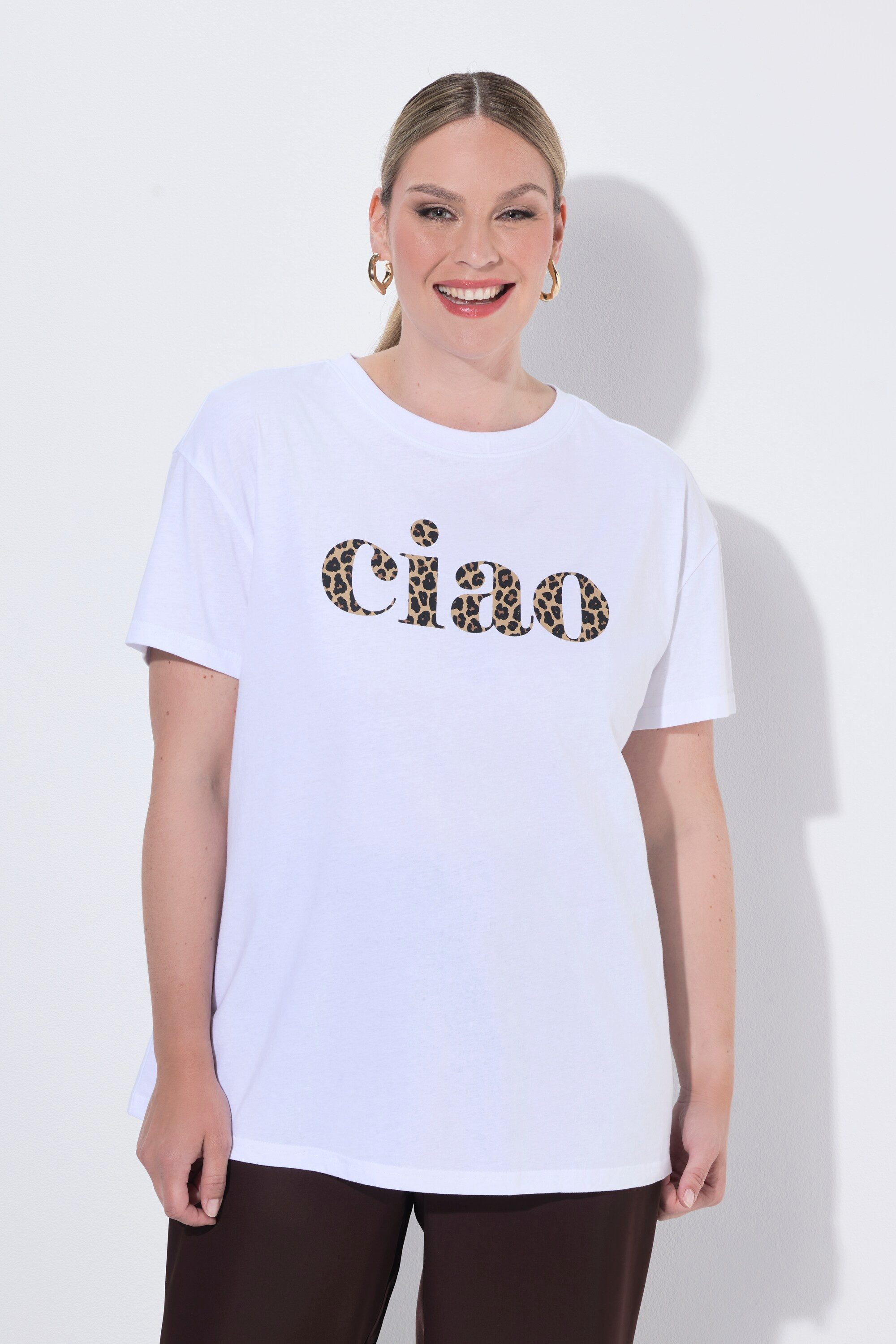 MIAMODA T-Shirt T-Shirt Boxy Fit Leo-Schriftzug