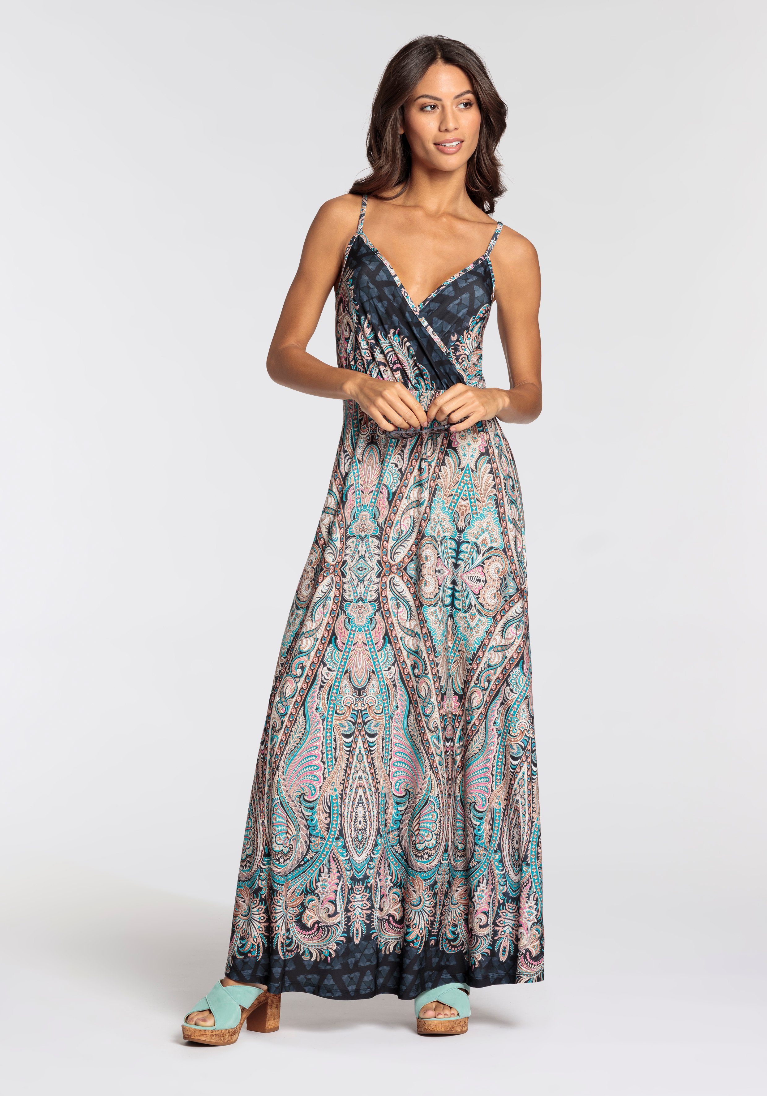 Melrose Sommerkleid festliche Anlässe, in femininer Wickeloptik, Maxikleid