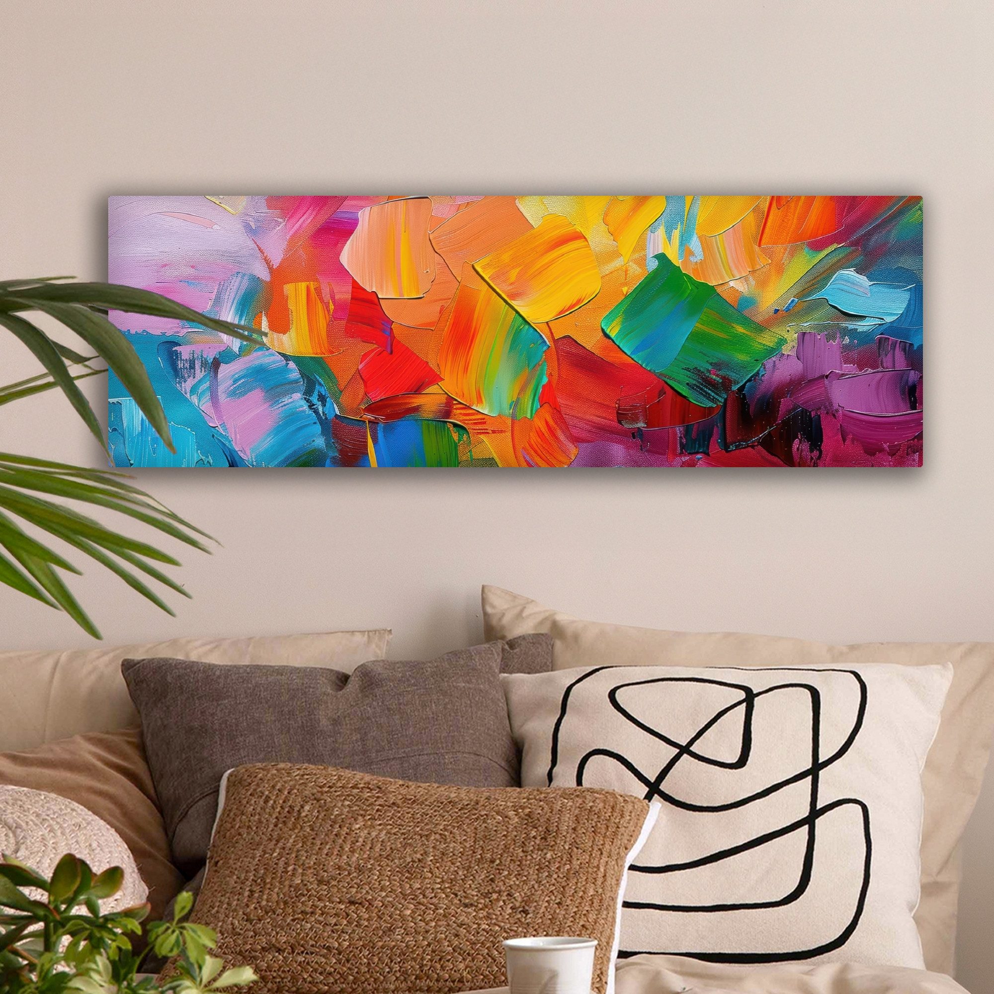 OneMillionCanvasses® Leinwandbild Panorama Abstrakt - Lackierung - Modern - günstig online kaufen