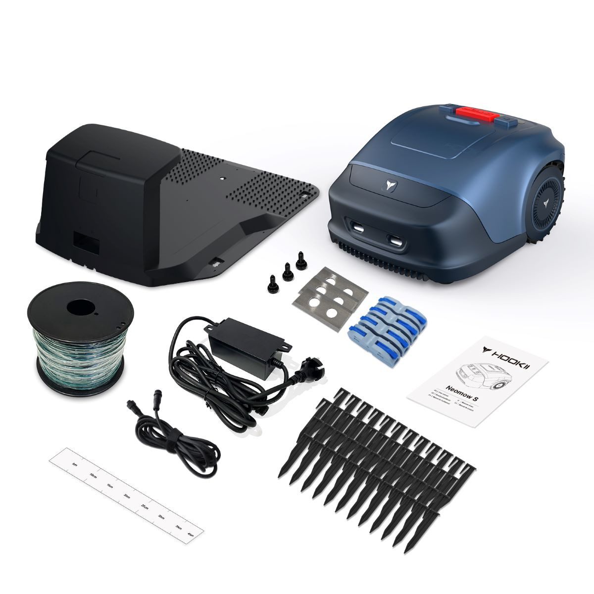 HOOKII Rasenmähroboter Smarter Rasenmäher, 3 Mähmodi, 4G, Bluetooth und App-Steuerung, bis 1000 m² Rasenfläche, (Automatischer Rasenmäher mit 4400 mAh Akku und Ladestation,intelligent), Bluetooth- und App-gesteuerter Rasenmäherroboter mit Regensensor