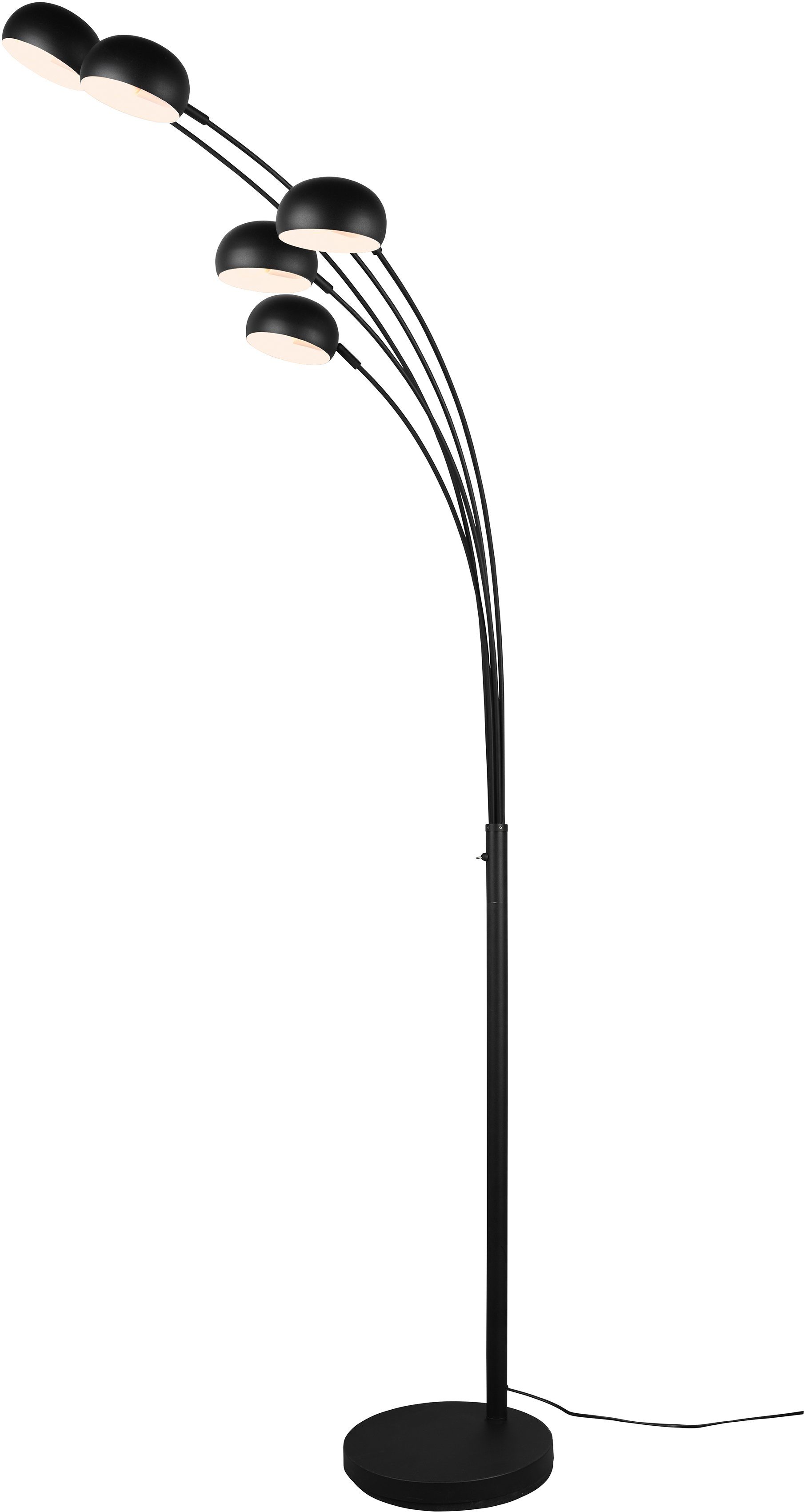 TRIO Leuchten Stehlampe DITO, Stehleuchte 5-flammig, Ein-/Ausschalter, ohne Leuchtmittel, Höhe 210 cm, Auslage 70 cm, mit 2 m Kabel, Kippschalter | Standleuchten