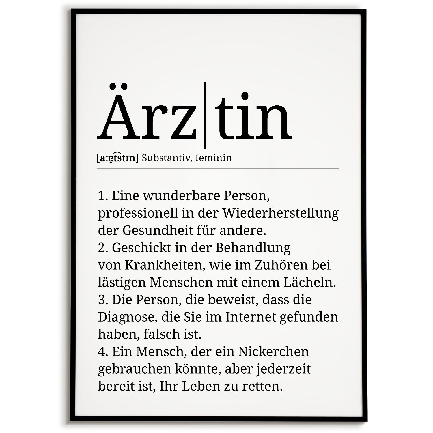 Tigerlino Poster Ärztin Definition Wandbild Medizinerin günstig online kaufen