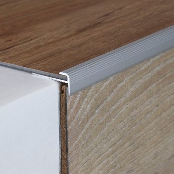 PROVISTON Abschlussprofil Aluminium, 25 x 3 x 2700 mm, Silber, Einfass- & Abschlussprofile