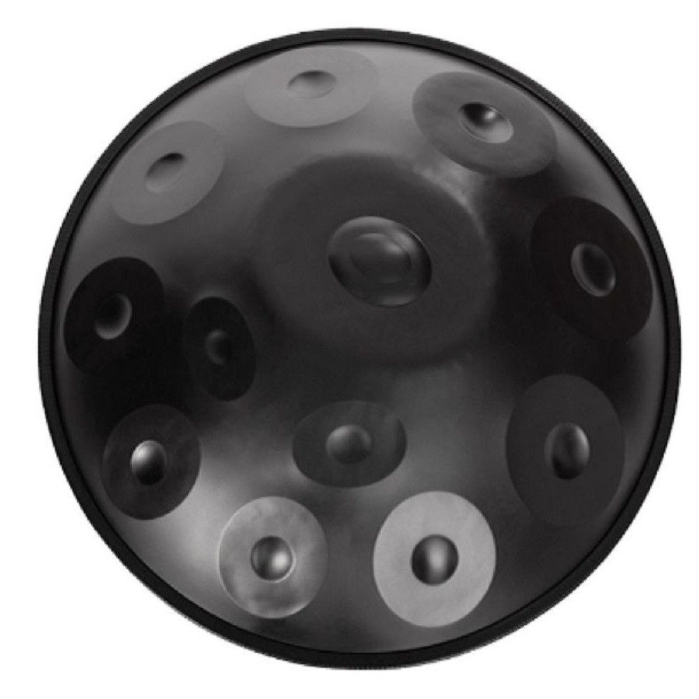 Fine Life Pro Handpan 12 Töne, schwarze Handpan-Trommel, einfarbig, Stahlschlaginstrument