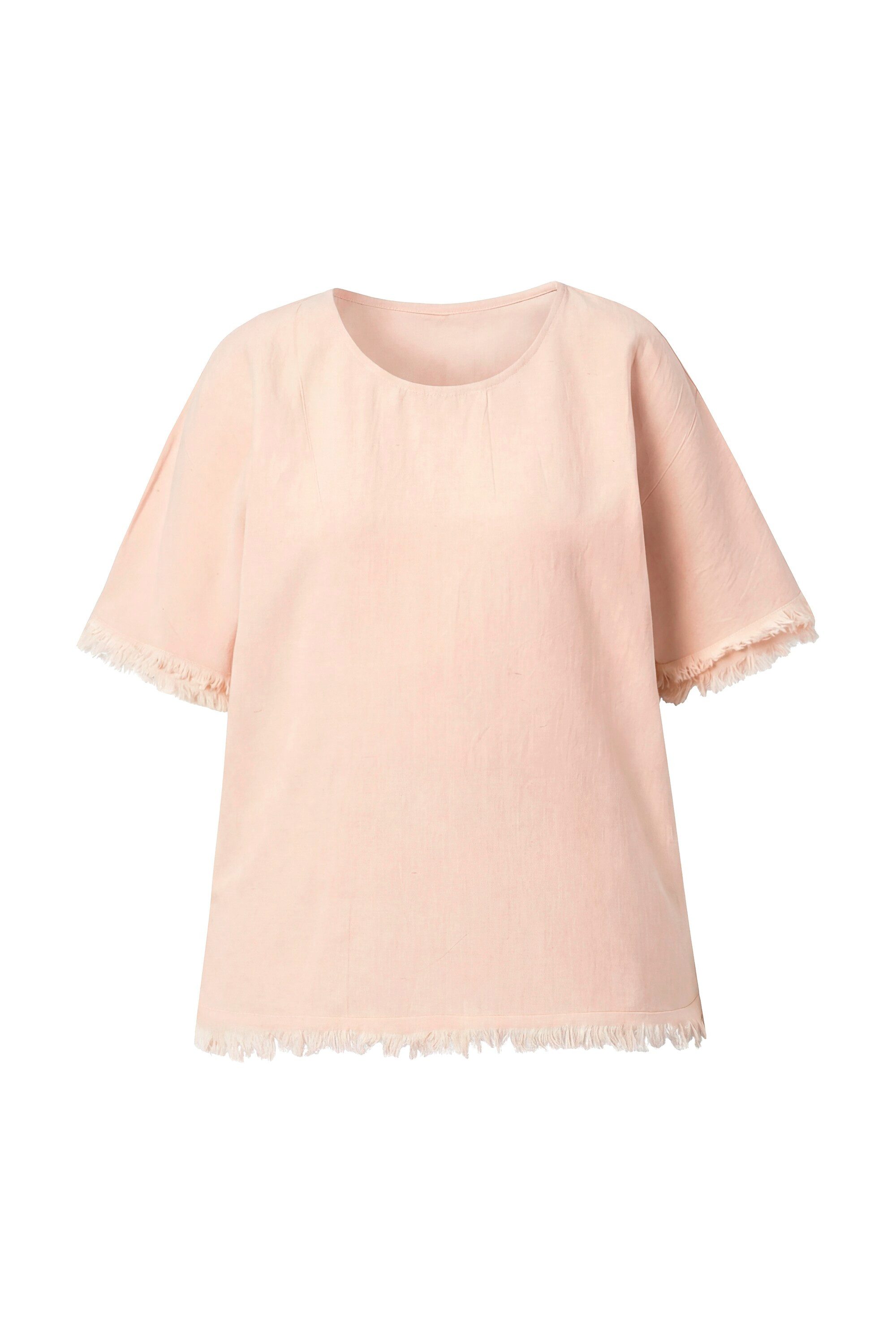 Angel of Style Druckbluse Blusenshirt Oversize Fit Leinenanteil Fransen günstig online kaufen