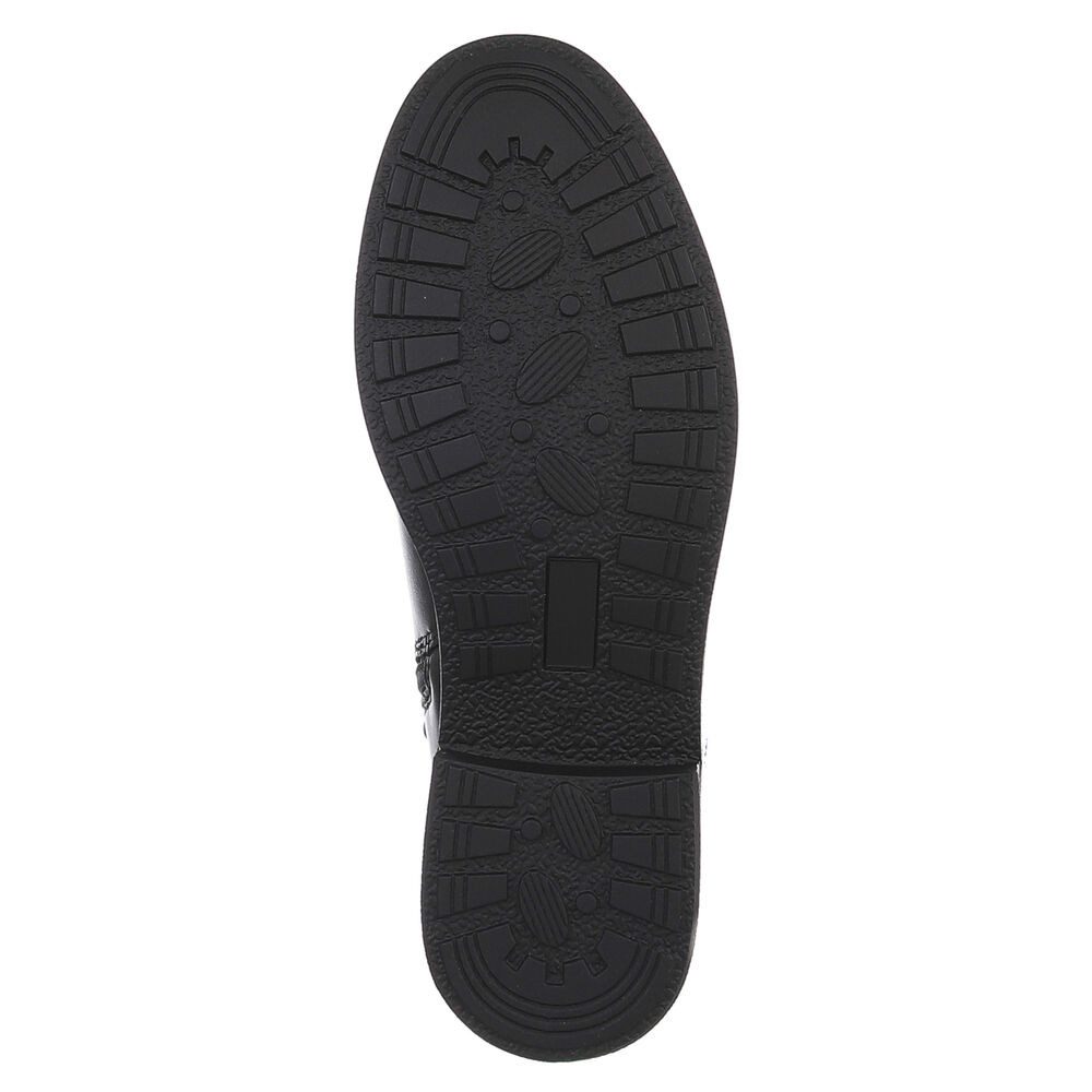Ital-Design Eleganter Chelsea-Boot mit Reißverschluss für Damen Stiefelette (90648939) Blockabsatz Flache Stiefeletten in Schwarz