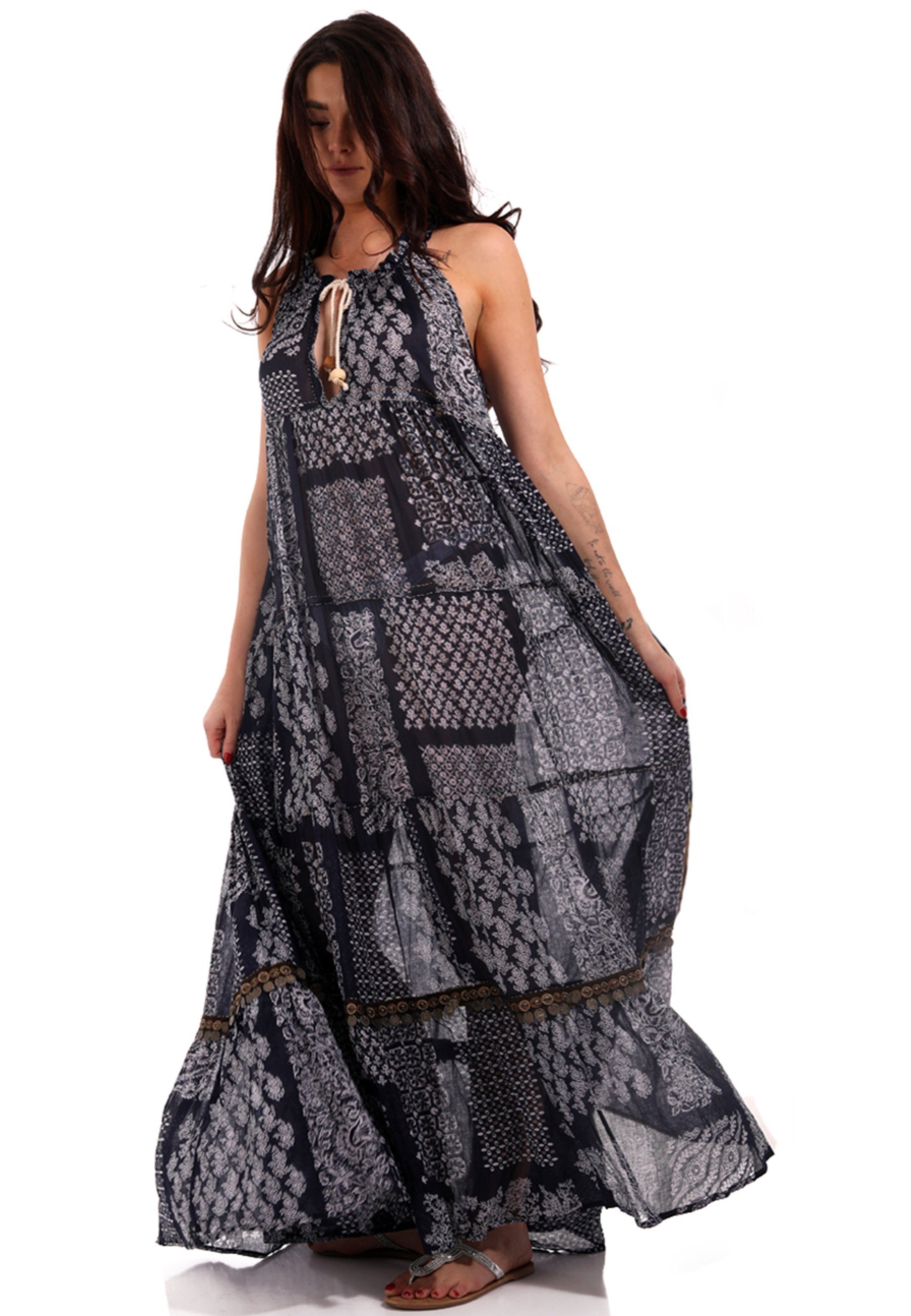 YC Fashion & Style Maxikleid »BOHÈME Kleid Maxikleid mit Münz Schmuck und  Quasten Extralang« (1-tlg) bequem zu tragen, mit Volants, casual online  kaufen | OTTO