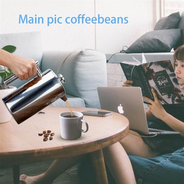 Intirilife Kaffeekanne, Kaffeekanne Edelstahl 1l Kaffeebereiter französisches Pressensystem