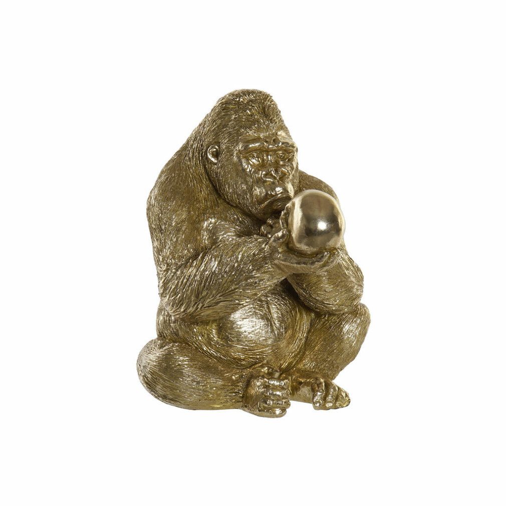 DKD Home Decor Dekofigur Deko-Figur Golden Harz Gorilla (33 x 33 x 43 cm)