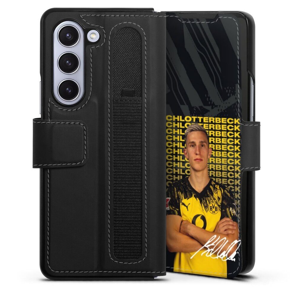 DeinDesign Handyhülle Borussia Dortmund Nico Schlotterbeck BVB Nico Schlotterbeck 25/26, Samsung Galaxy Z Fold 5 Hülle Handy Flip Case Wallet Cover