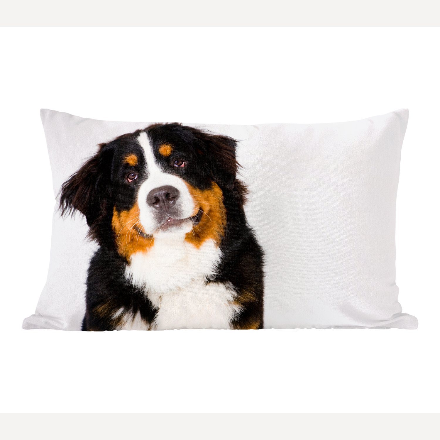 MuchoWow Dekokissen Porträtfoto eines Berner Sennenhundes, Wohzimmer Dekoration, Zierkissen, Dekokissen mit Füllung, Schlafzimmer