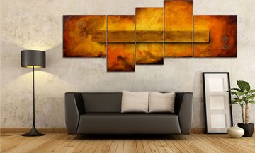 WandbilderXXL XXL-Wandbild Golden Heat 240 x 100 cm, Abstraktes Gemälde, handgemaltes Unikat