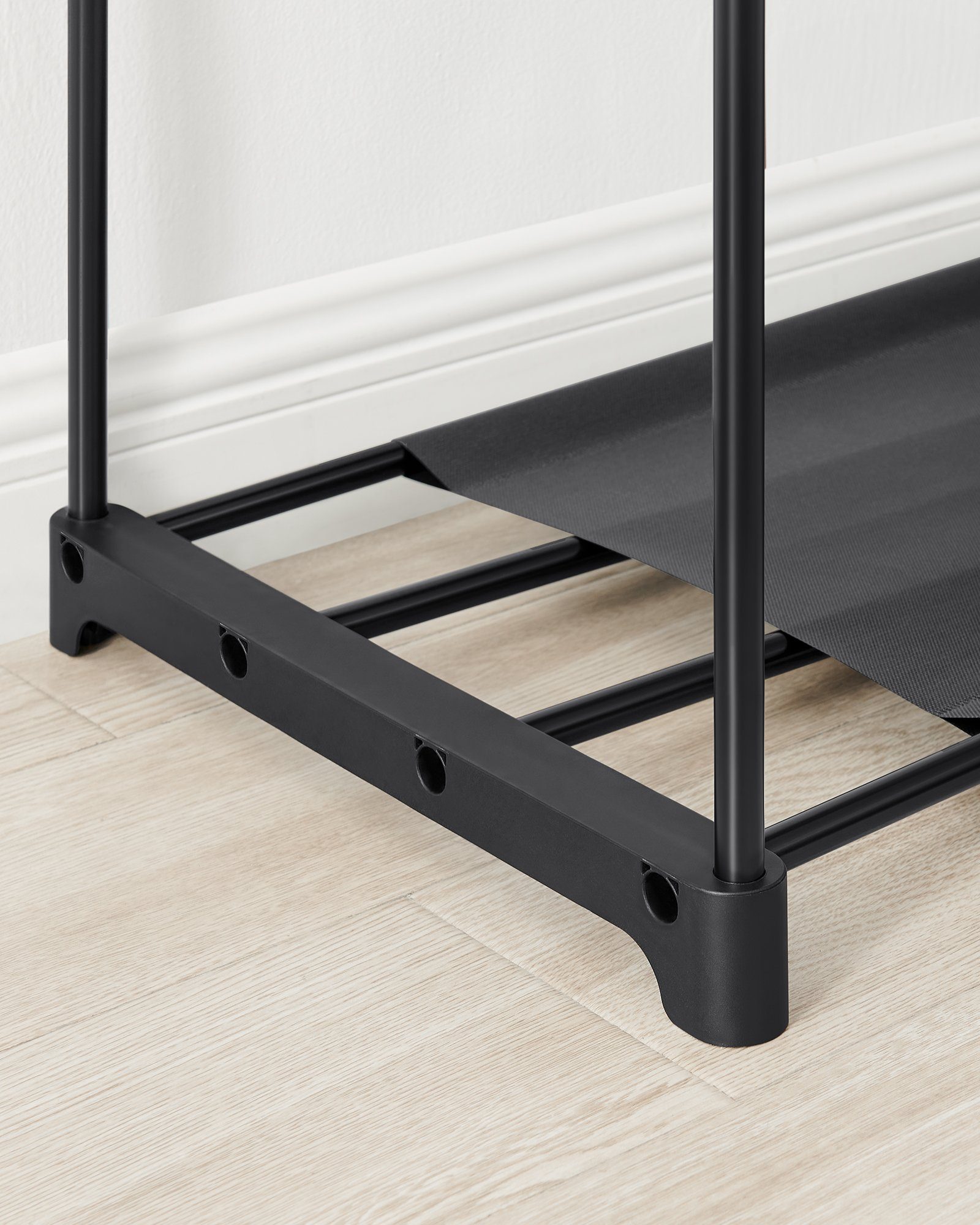 SONGMICS Kleiderständer Kleiderschrank offen, 3 Hängefächer, Kleiderstange, Garderobe – Bild 5 von 5