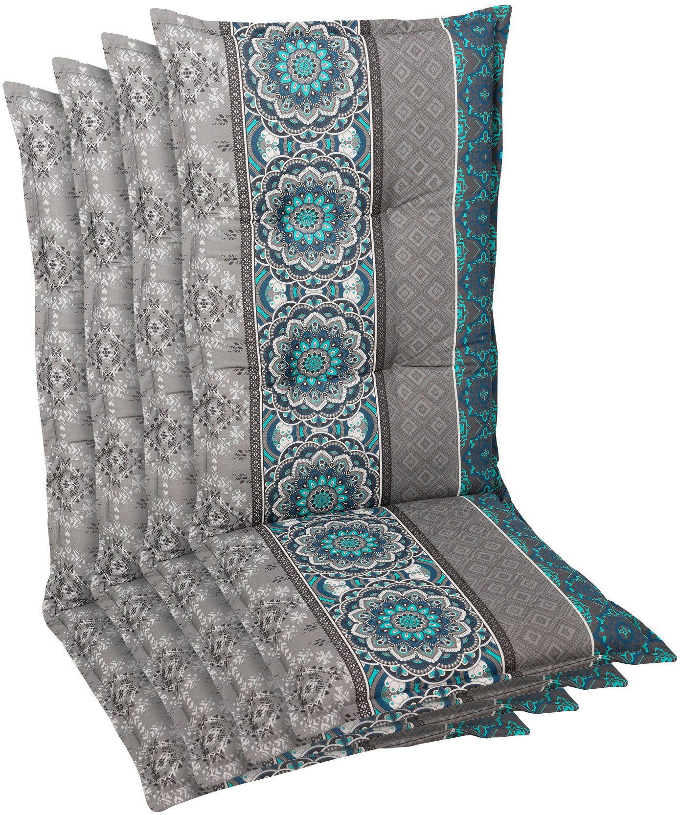 GO-DE Hochlehnerauflage, (Spar-Set, 4 St), Maße ca.: 50 cm x 120 cm x 7 cm