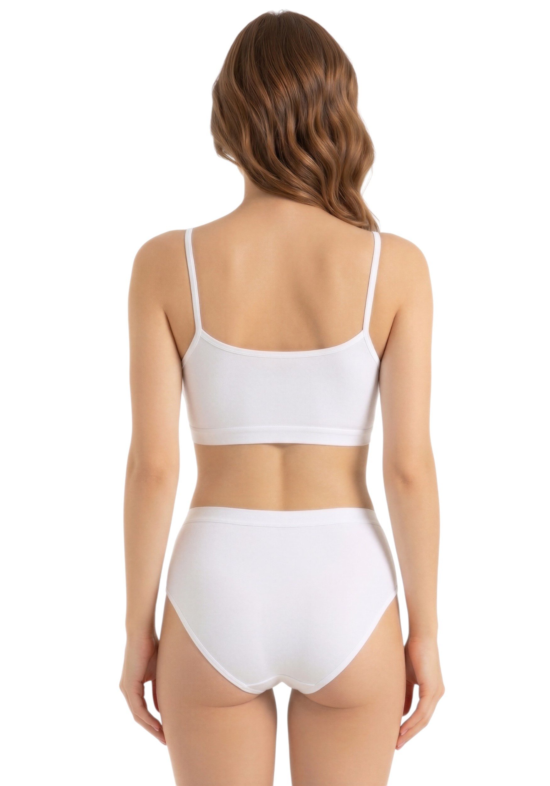 fashionshowcase Bustier Damen 2er Pack Bambus BH mit Pads nahtlos weich atmungsaktiv elastisch (2-tlg) mit herausnehmbaren Pads für natürliche Form – Bild 4 von 5