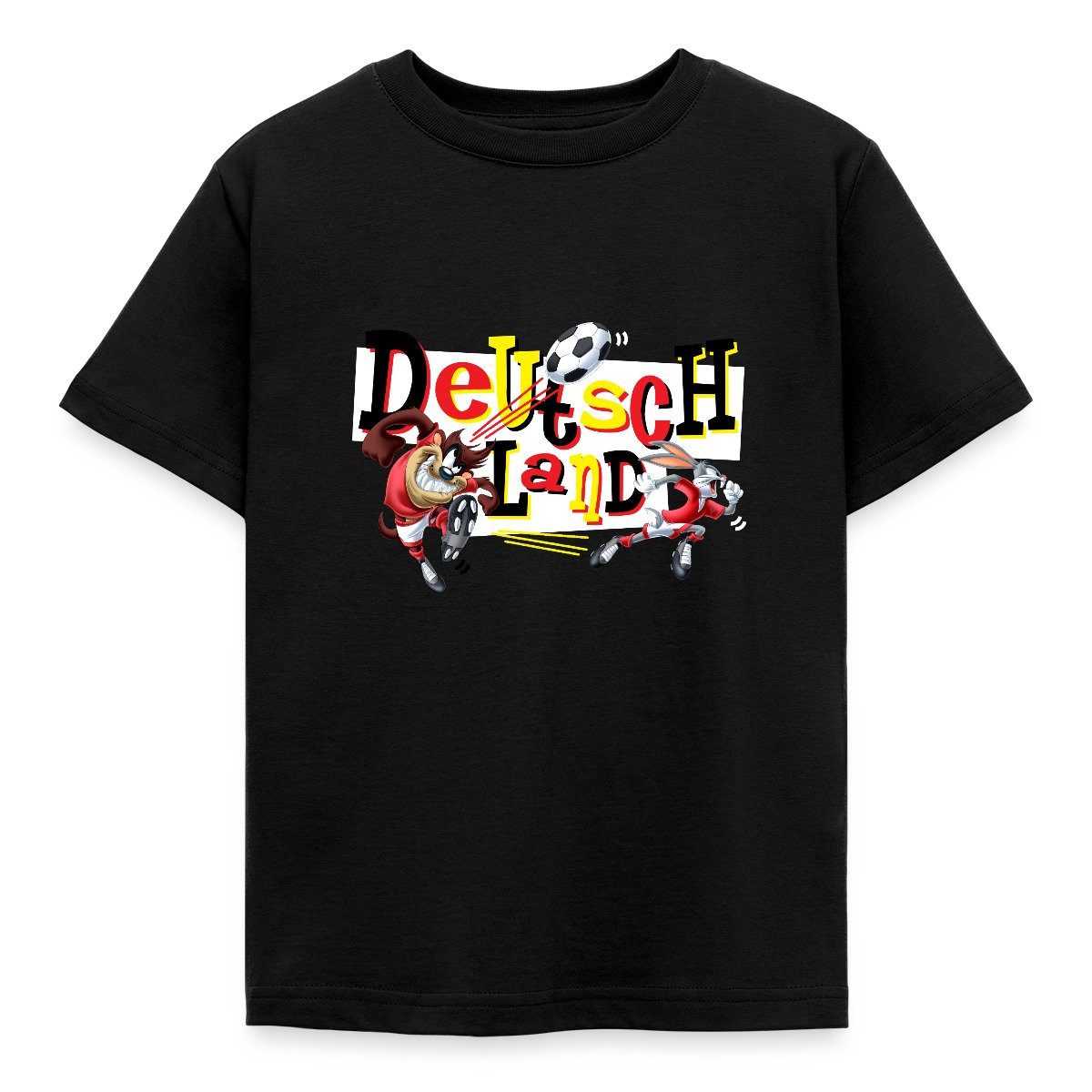 T-Shirt Looney Tunes Bugs Bunny Taz Fußball Deutschland Kinder T-Shirt