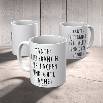 Mr. & Mrs. Panda Tasse Tante Lachgarant - Weiß - Geschenk, Becher, Mama, Familie, Tasse Sprü, Keramik, Einzigartiges Botschaft