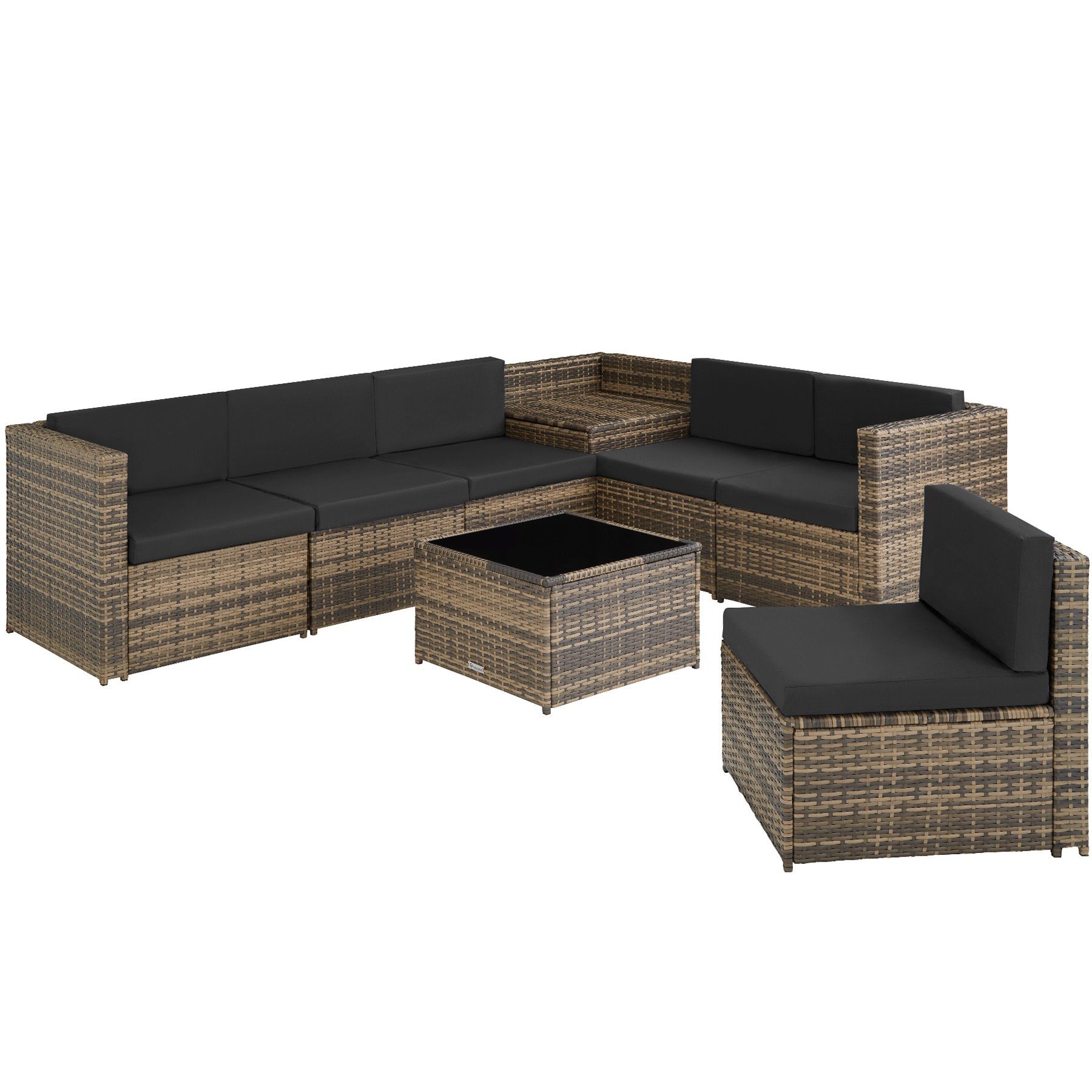 tectake Sitzgruppe »Rattan Lounge Verona«, Glasplatte; UVBeständig