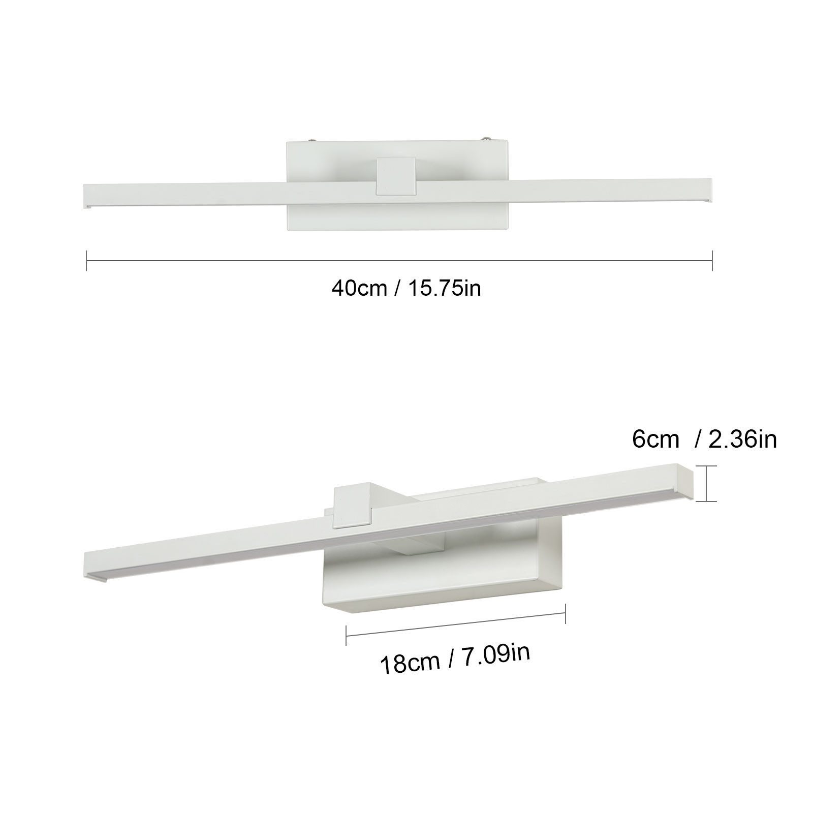 Riserva LED Spiegelleuchte LED Spiegelleuchte 40 cm Weiß, Wandleuchte innen, 8W, 3000K Warmweiß
