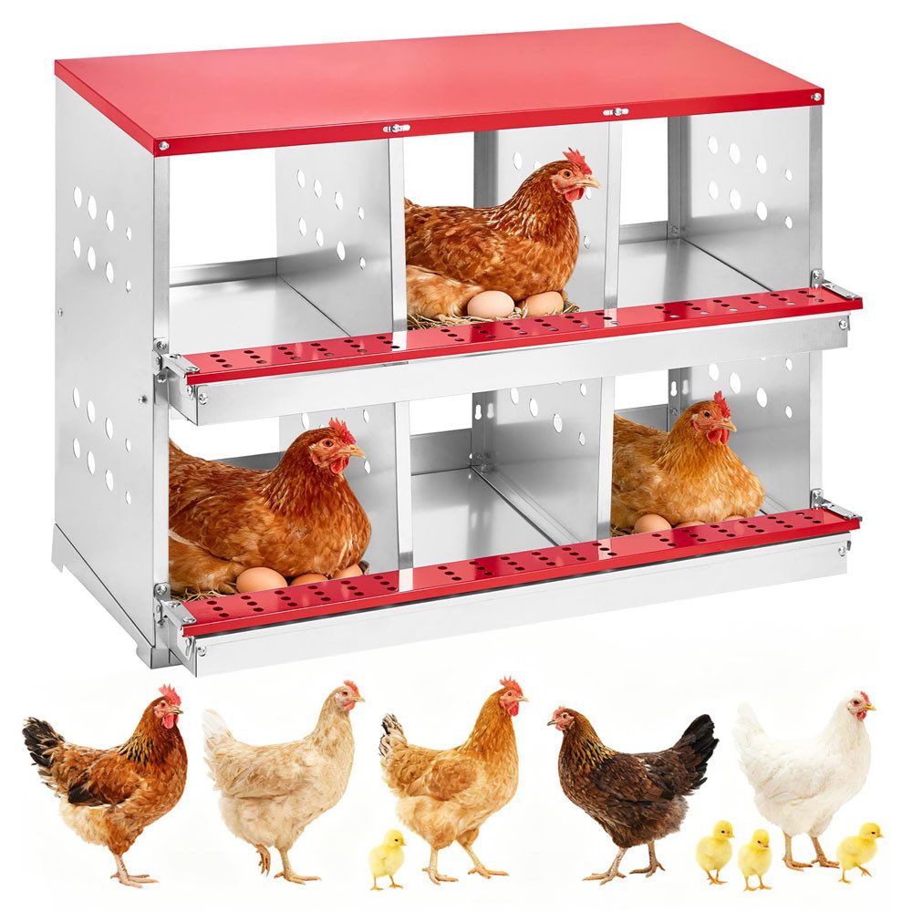 GarveeMore Hühnerstall 6 Fach Hühnchen Nesting Box Legebox für Hühnchen Enten