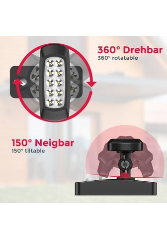 B.K.Licht Sieninis šviestuvas BK_AS1213 LED Solar-Außenleuchte su judesio jutiklis šviesos jutiklis LED fest integriert Kaltweiß 6.500K Kaltweißes lemputė IP44-Spritzwasserschutz saulės lempa