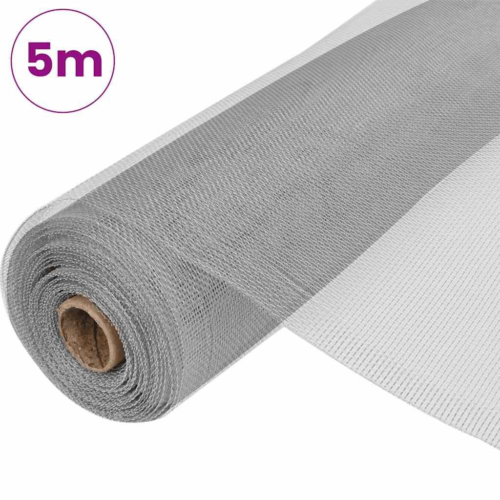 vidaXL Gartenzaun Fliegengitter Aluminium 100x500 cm Silbern, (1-St)