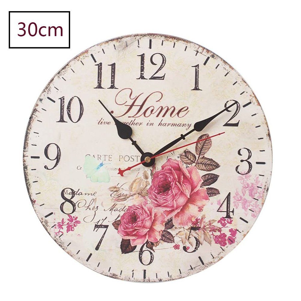 GelldG Lautlos Clock Uhr Wanduhr Wall Vintage Tickgeräusche Wanduhr ohne Wanduhr