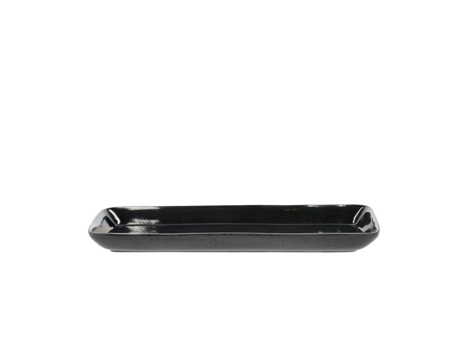 Bitz Servierplatte Servierplatte rechteckig galaxy black 38 x 14 cm, Steinzeug, (Platten)