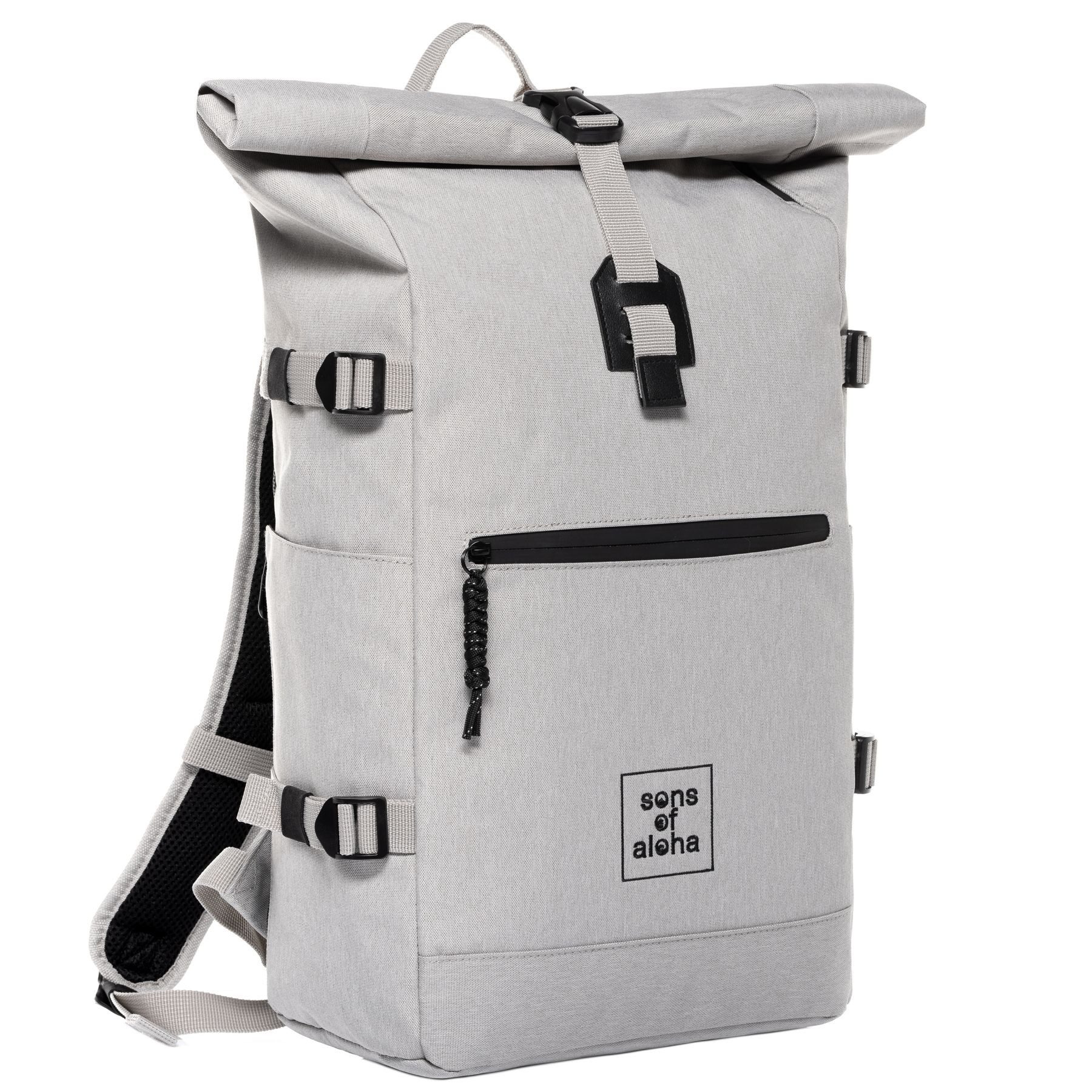 SONS OF ALOHA Rucksack XL RollTop Rucksack KANE erweiterbar Laptop-Fach groß, Tagesrucksack Laptopfach aus recyceltem Plastik, Daypack viele Fächer