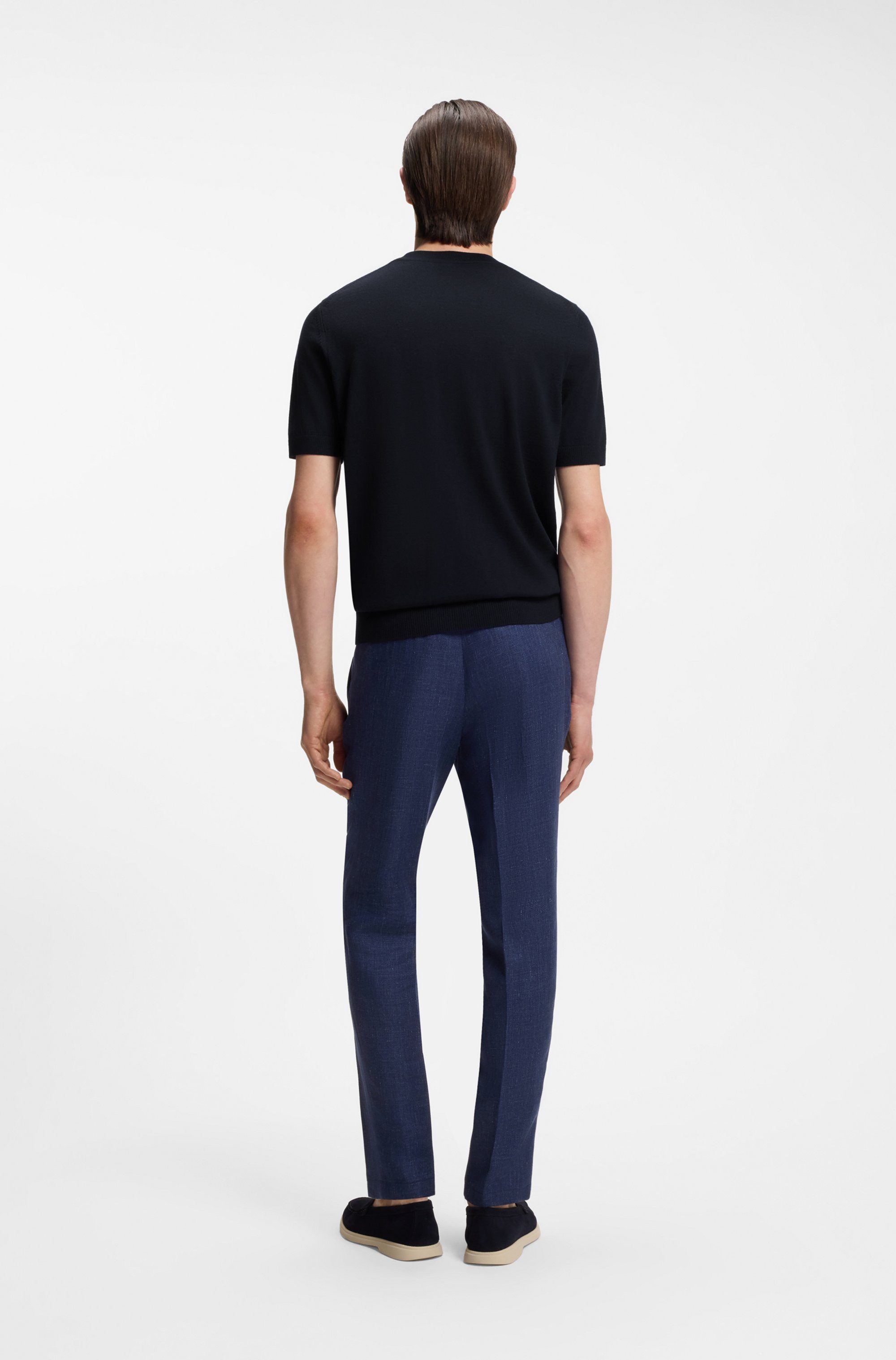 BOSS Kurzarmpullover Umauro aus Merinowolle, regular fit