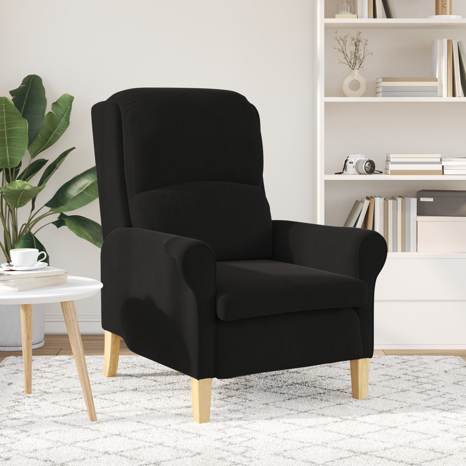 vidaXL Sessel schwarzer Sessel Schwarz Stoff, günstig online kaufen
