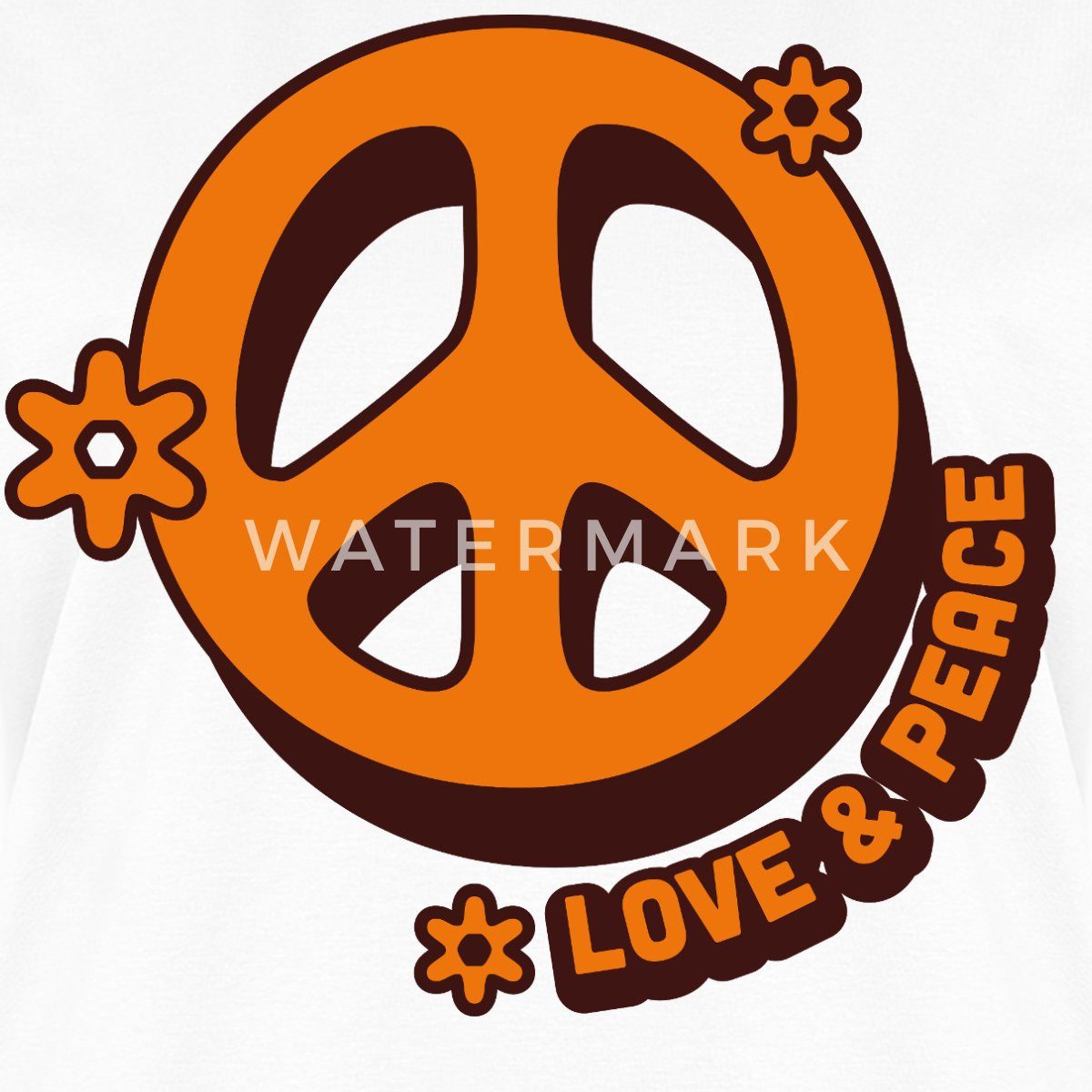 Spreadshirt T-Shirt Love And Peace Retro Hippie Style Design Y2K Frauen Premium T-Shirt (1-tlg)