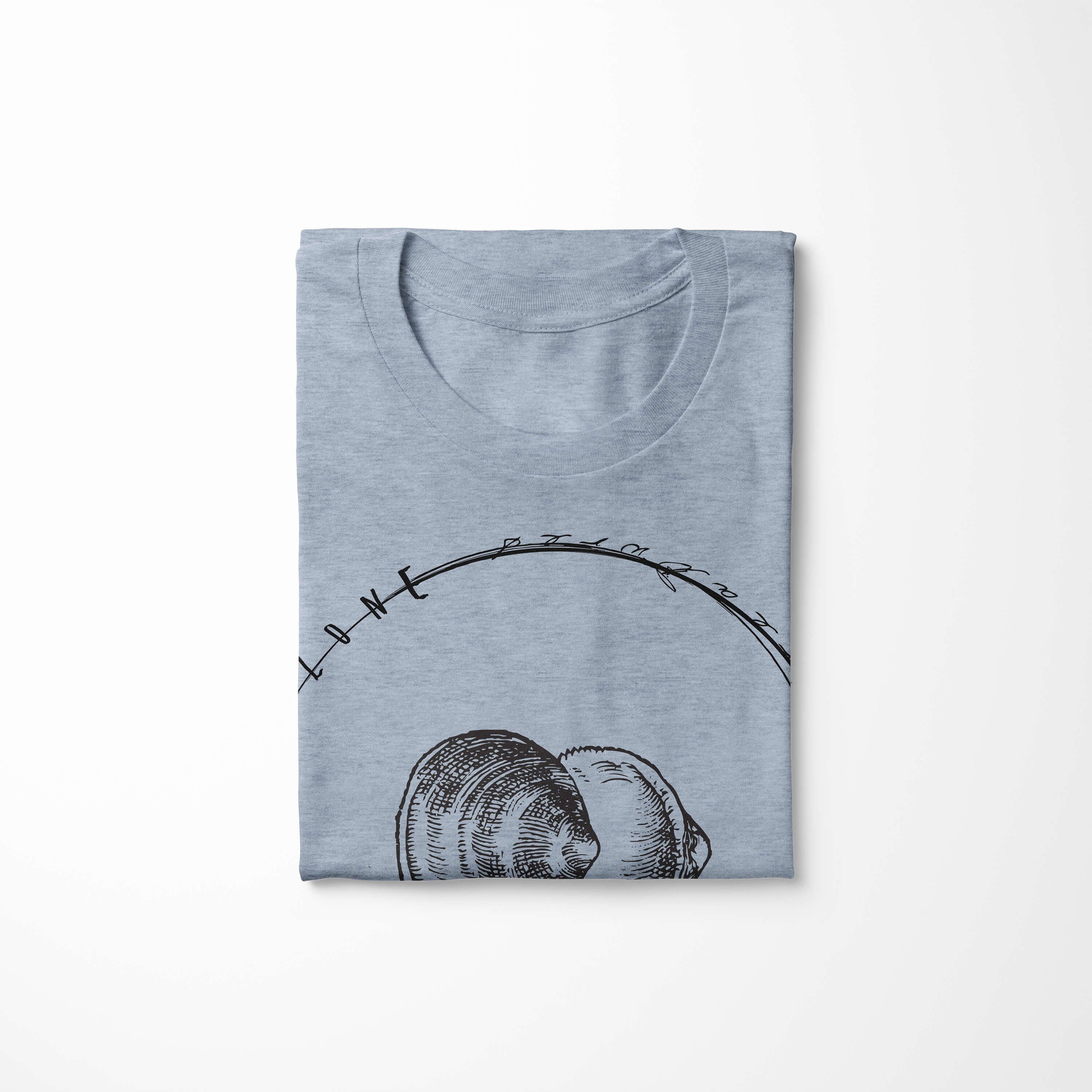 010 Creatures, Art Sinus Stonewash Struktur - feine Sea Fische und Sea sportlicher Serie: / Tiefsee Schnitt T-Shirt Denim T-Shirt