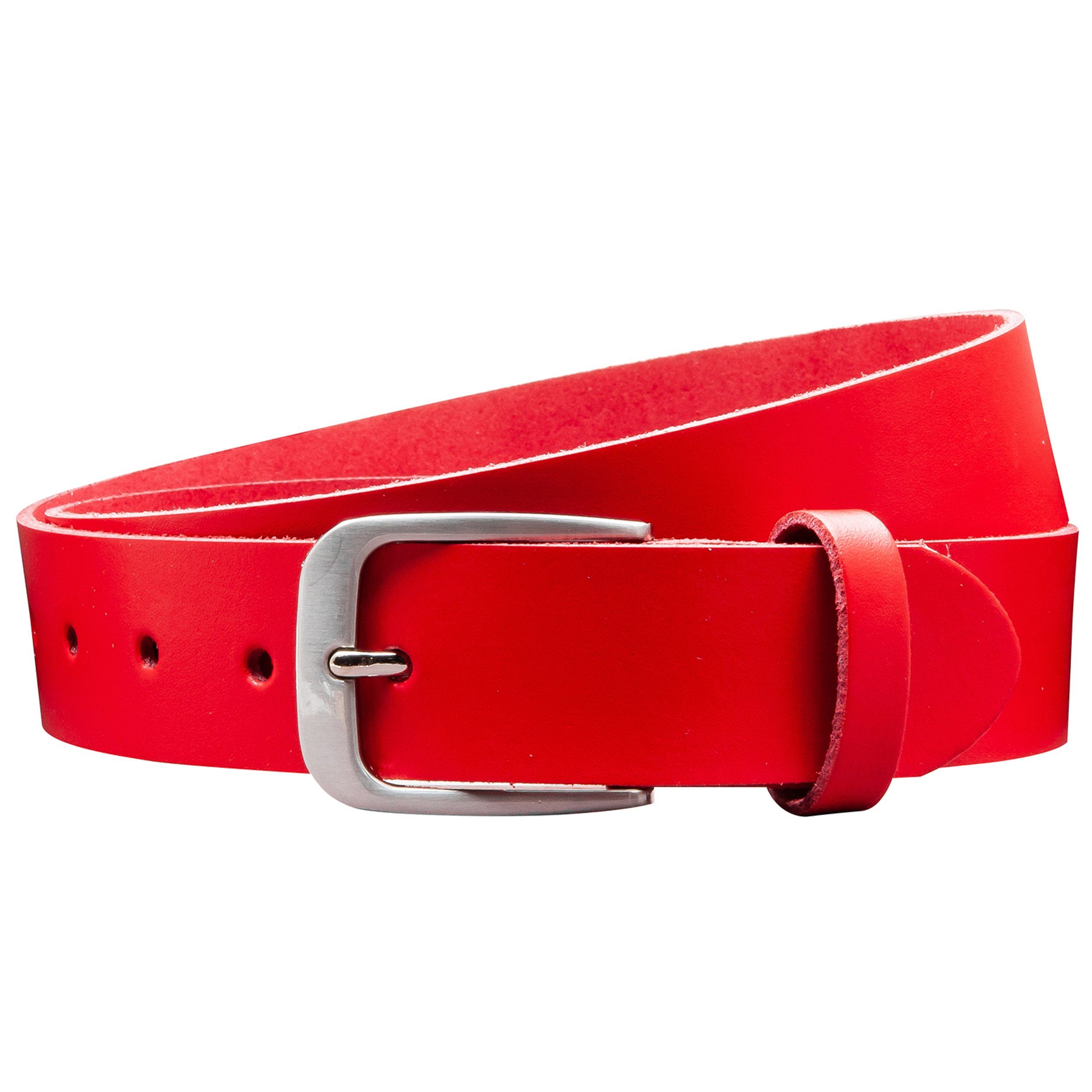 COLOGNEBELT Ledergürtel OM428-SL-Rot MADE IN GERMANY, Rot Kürzbar, 100 % Ec günstig online kaufen