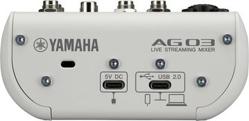 Yamaha Mischpult Livestreaming Set AG03MK2WSPK, Starterpaket mit AG Mixer, YCM01 Mikro und YH-MT1 Kopfhörer