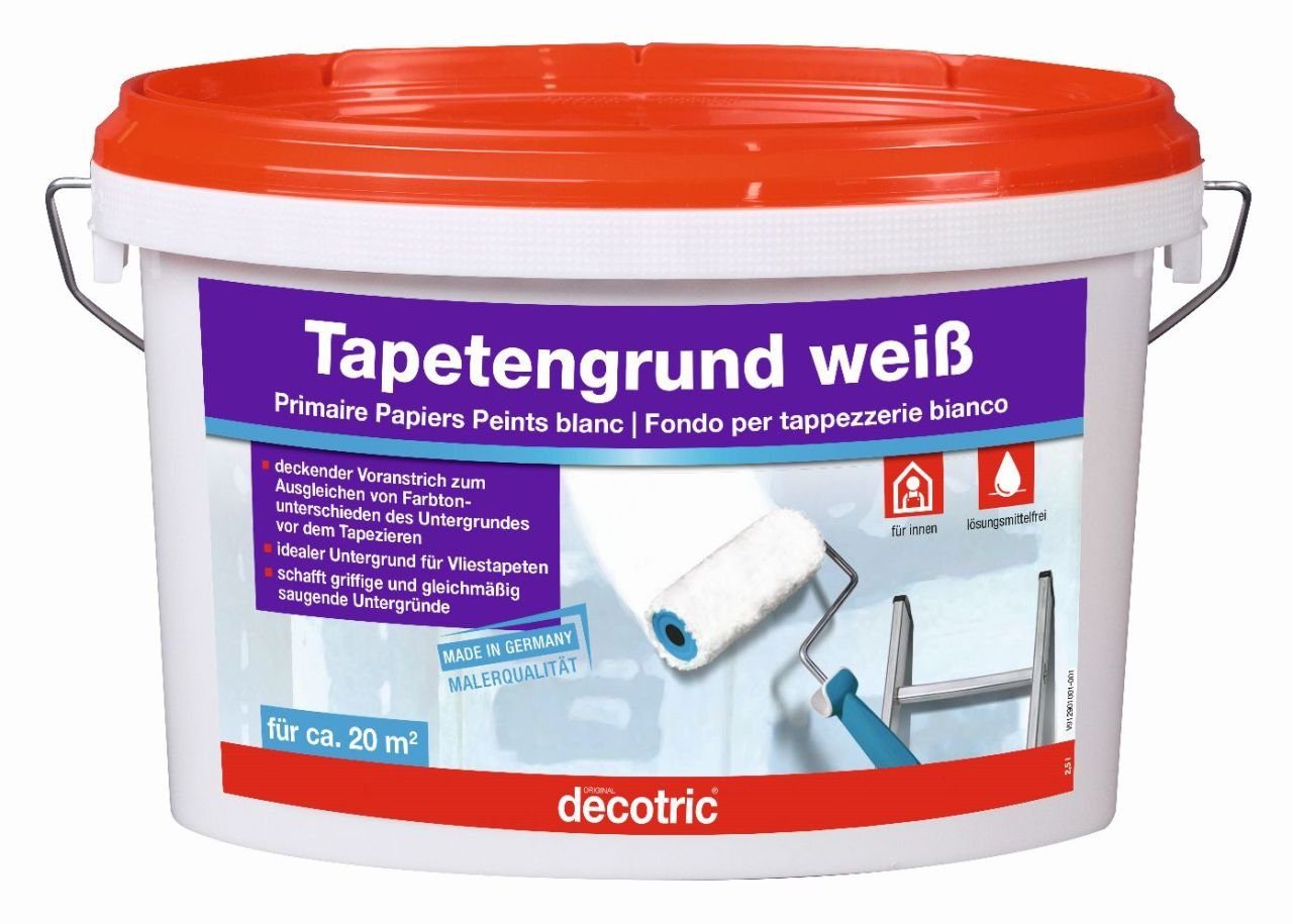 decotric® Haftgrund weiß Tapetengrund 2,5 L Decotric